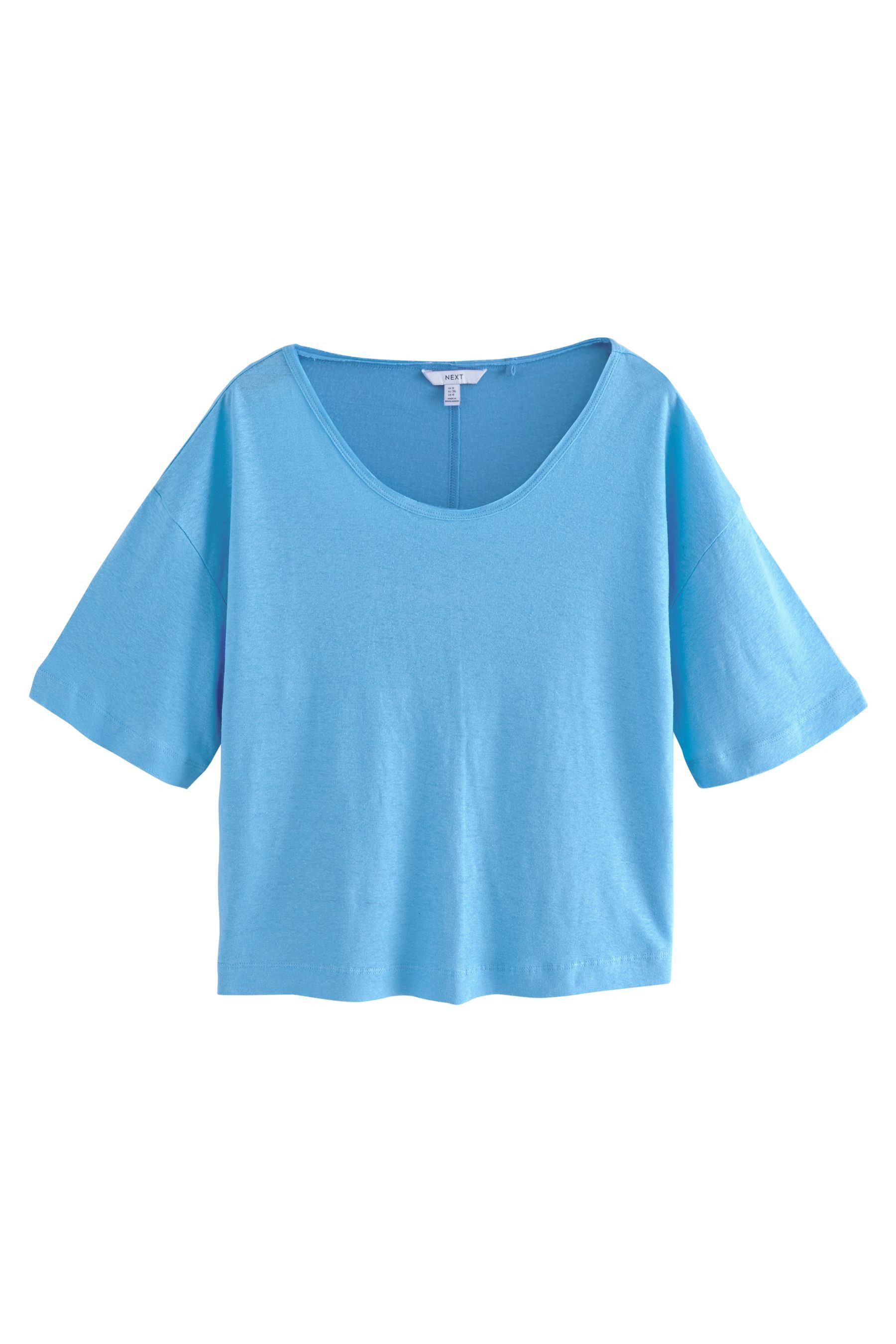 Next T-Shirt Weiches T-Shirt mit U-Ausschnitt, Leinen-Modalmix (1-tlg) günstig online kaufen