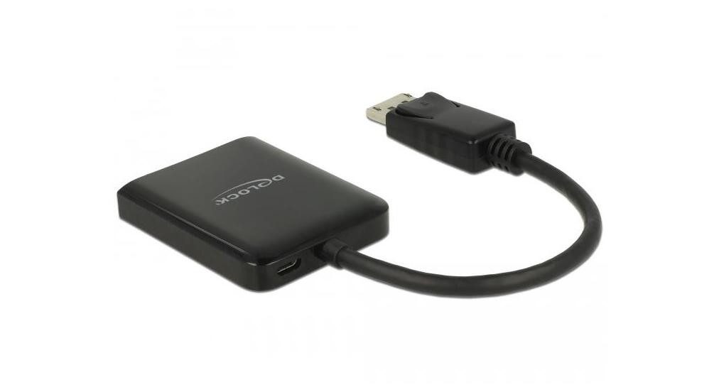 DisplayPort 1.2 Splitter 1 x DisplayPort in zu 2 x Video-Kabel