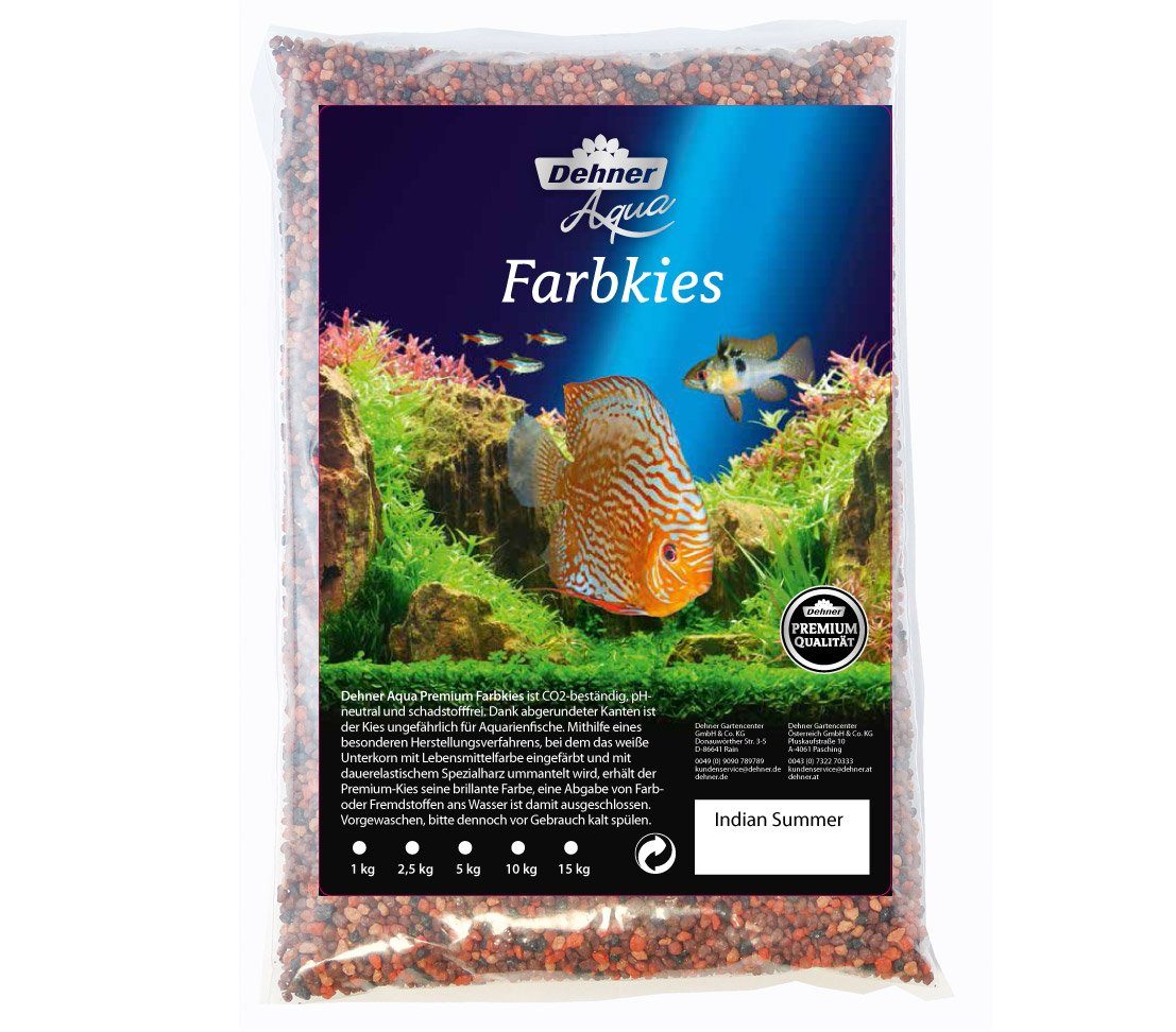 Dehner Aquarienkies Aqua Kies Indian-Summer, Körnung 2 - 3.5 mm, 5 kg