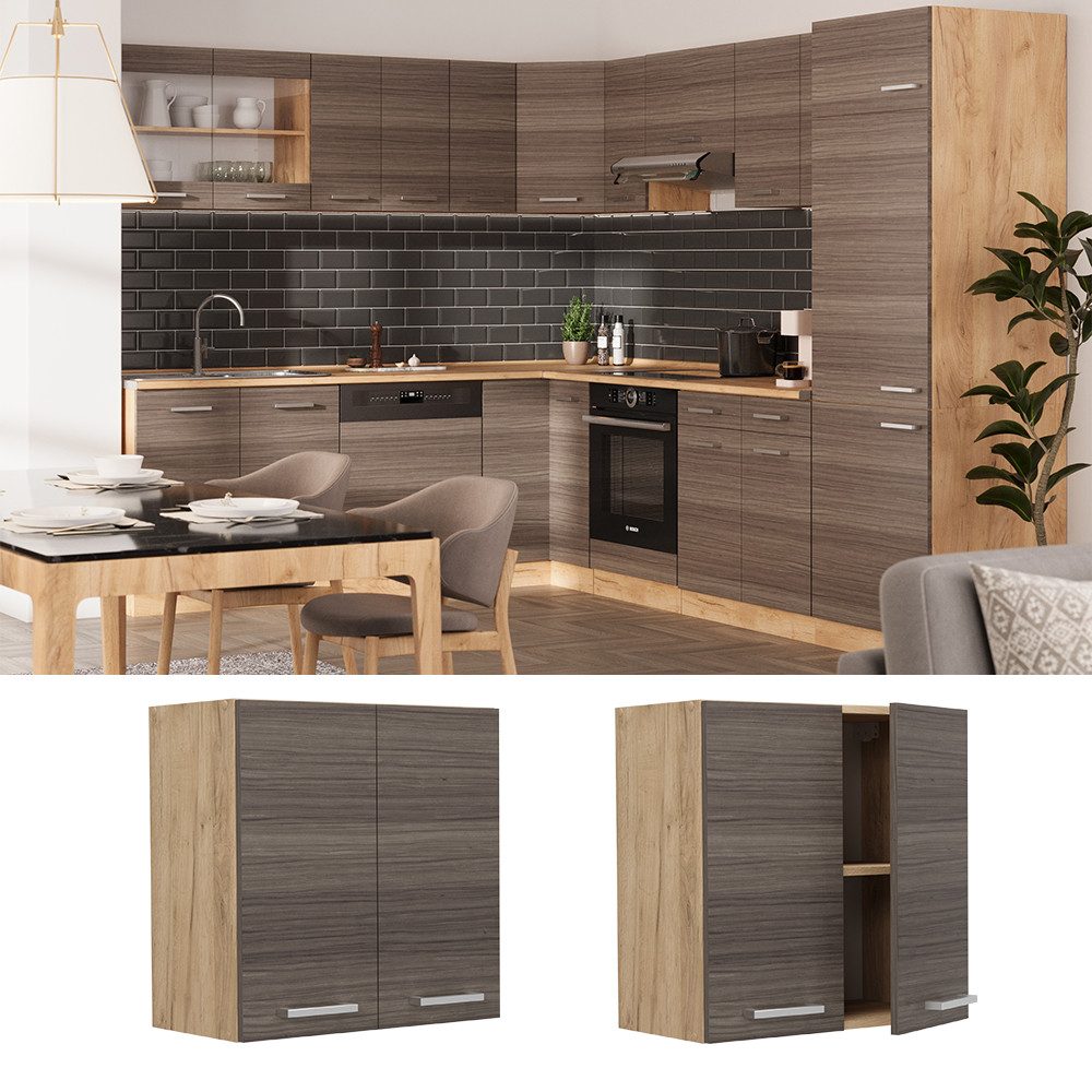 Vicco Hängeschrank R-Line, Edelgrau/Goldkraft Eiche, 60 günstig online kaufen