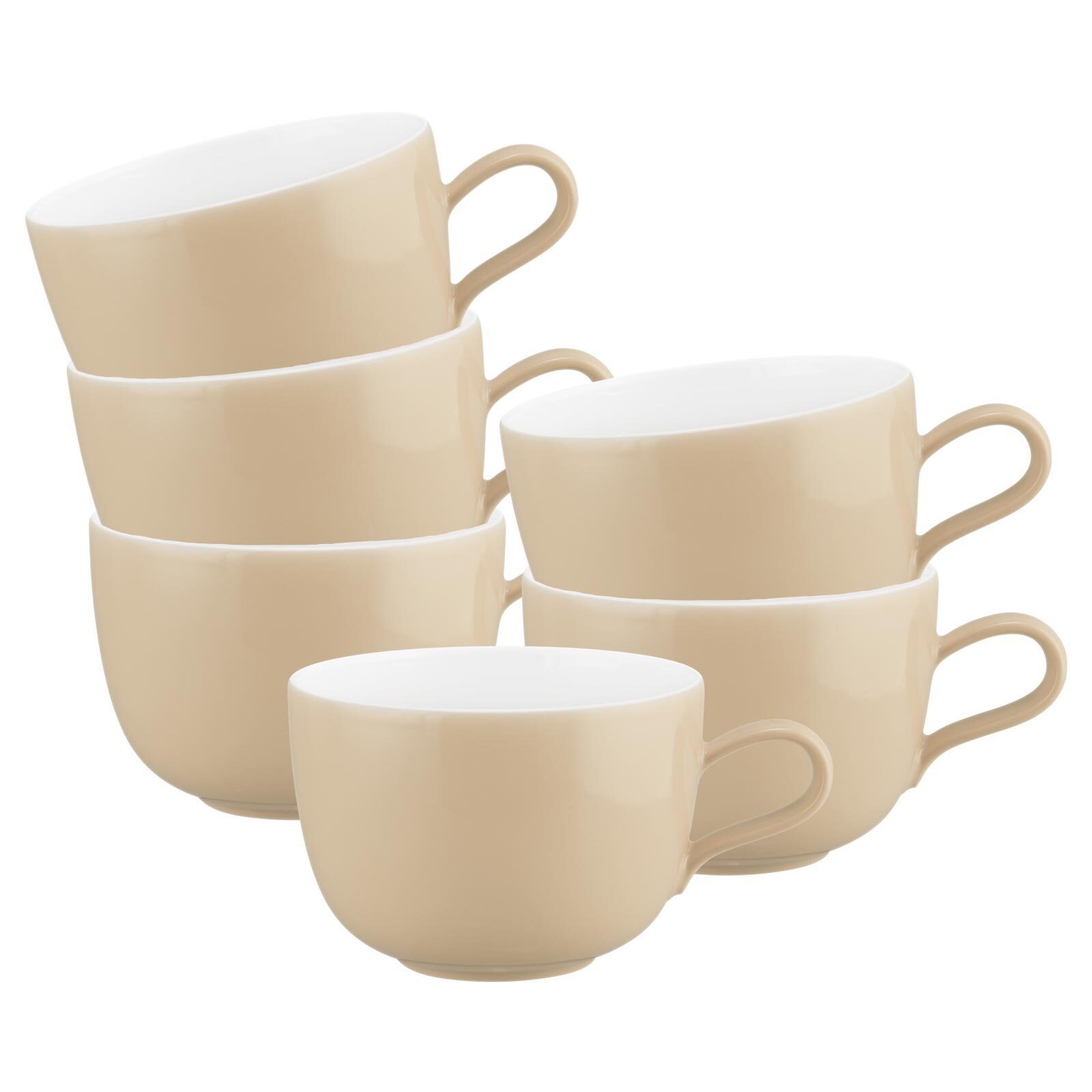 Seltmann Weiden Cappuccinotasse Liberty Pure Colors Milchkaffeetassen 380 ml, 6-tlg., Porzellan