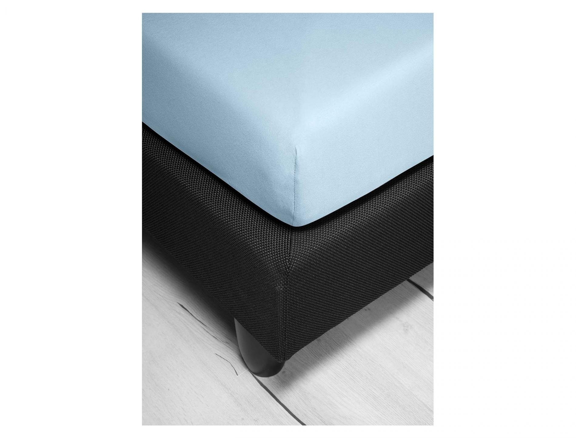 Irisette Spannbettlaken Frottier-Stretch Spannbetttuch Orion 0009 120 x 200 cm bleu, Baumwolle, Gummizug: Rundum, (1 Stück), Bettlaken mit Gummizug in 90x200 140x200 180x200 und weitere Größen