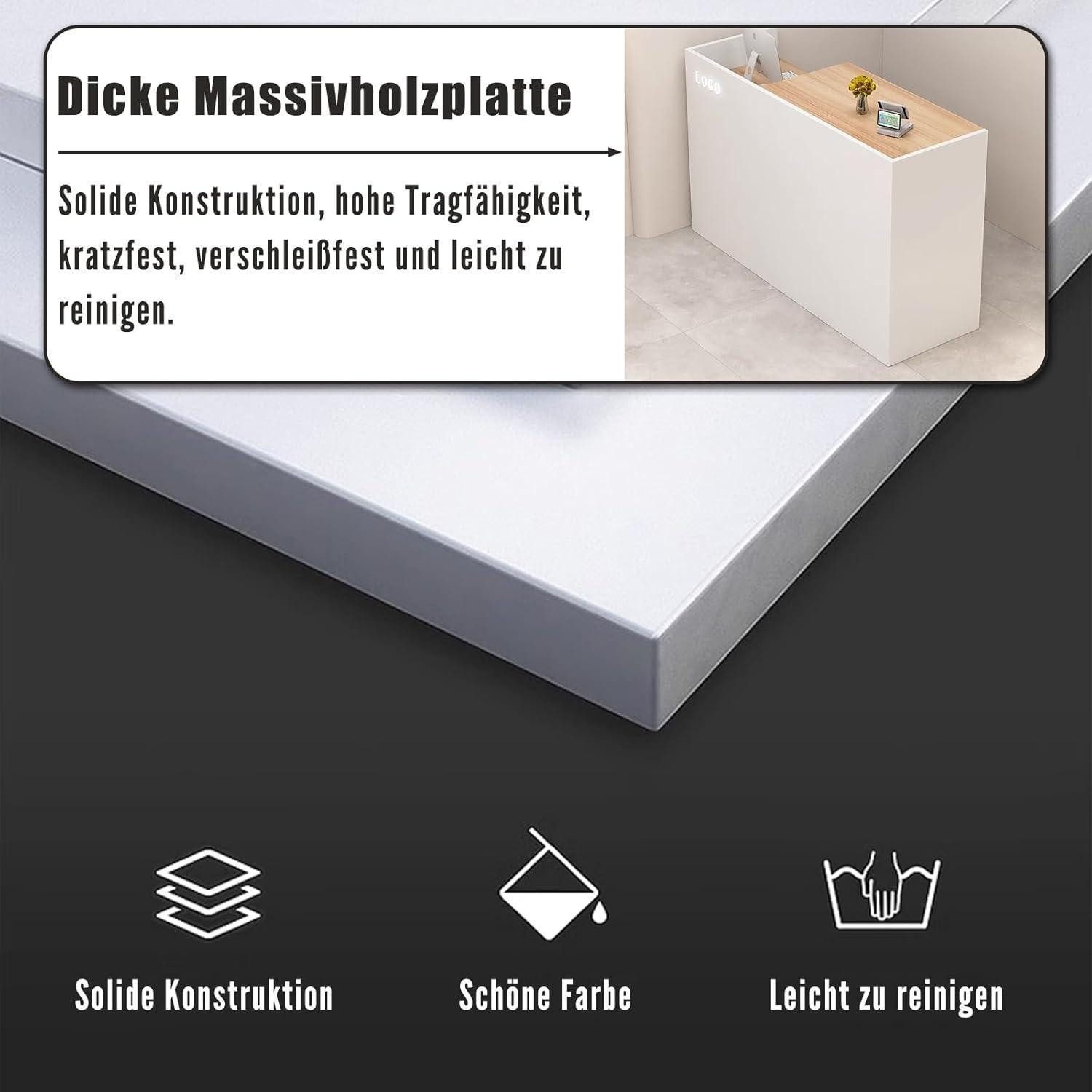 LuxusKollektion Empfangstheke Empfangstheke Grau Originalholzfarbe 90 x 50 x 100 cm rechte Plattform