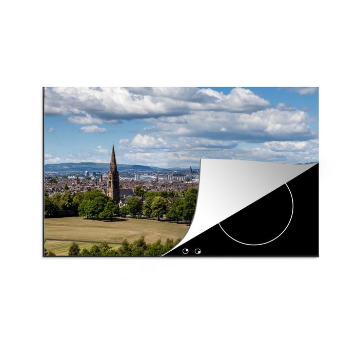 MuchoWow Herdblende-/Abdeckplatte Schottland - Glasgow - Wolken Vinyl (1 tlg) Ceranfeldabdeckung für die küche Induktionsmatte