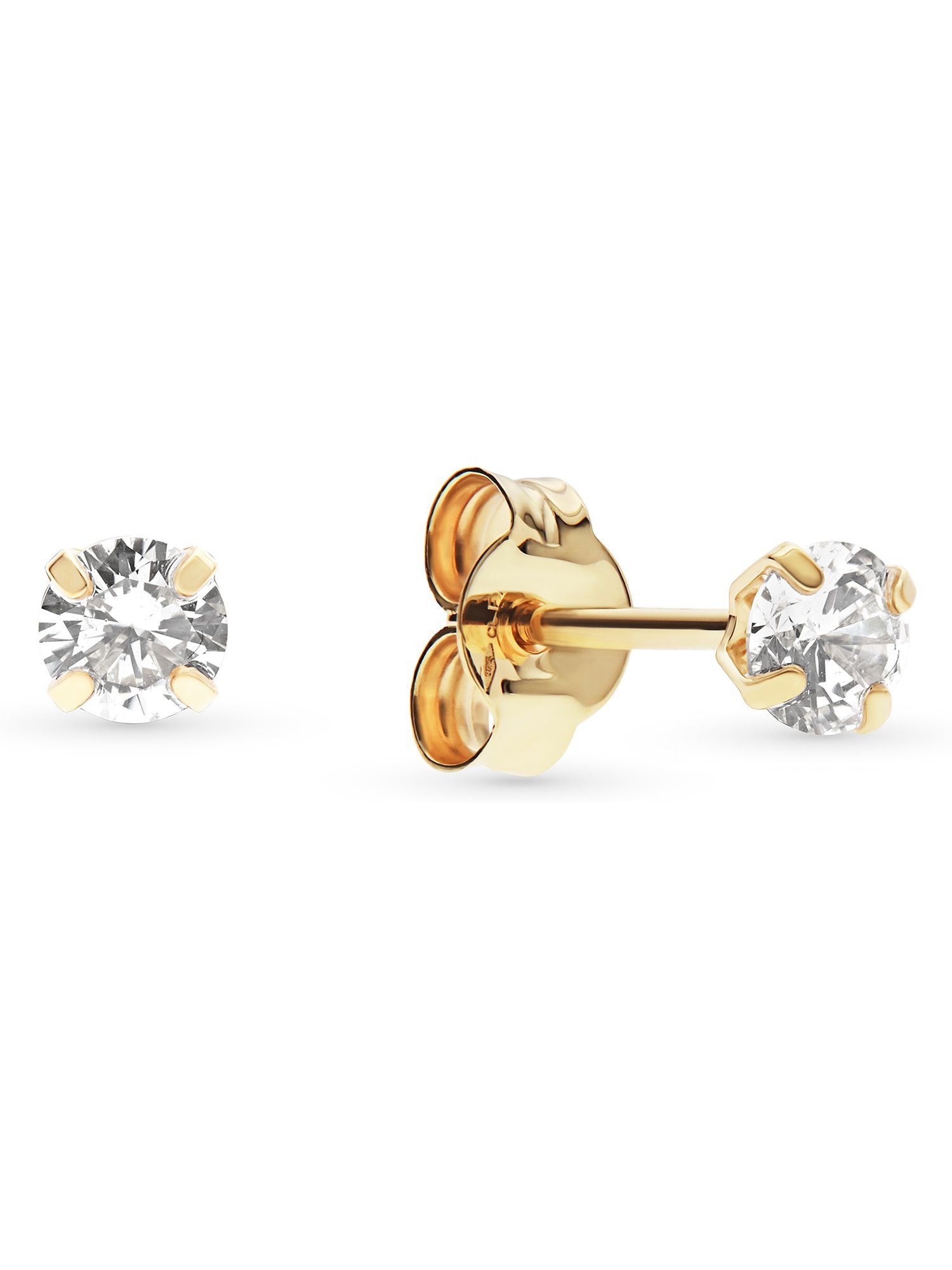 FAVS Paar Ohrstecker FAVS Damen-Ohrstecker 375er Gelbgold 2 Zirkonia