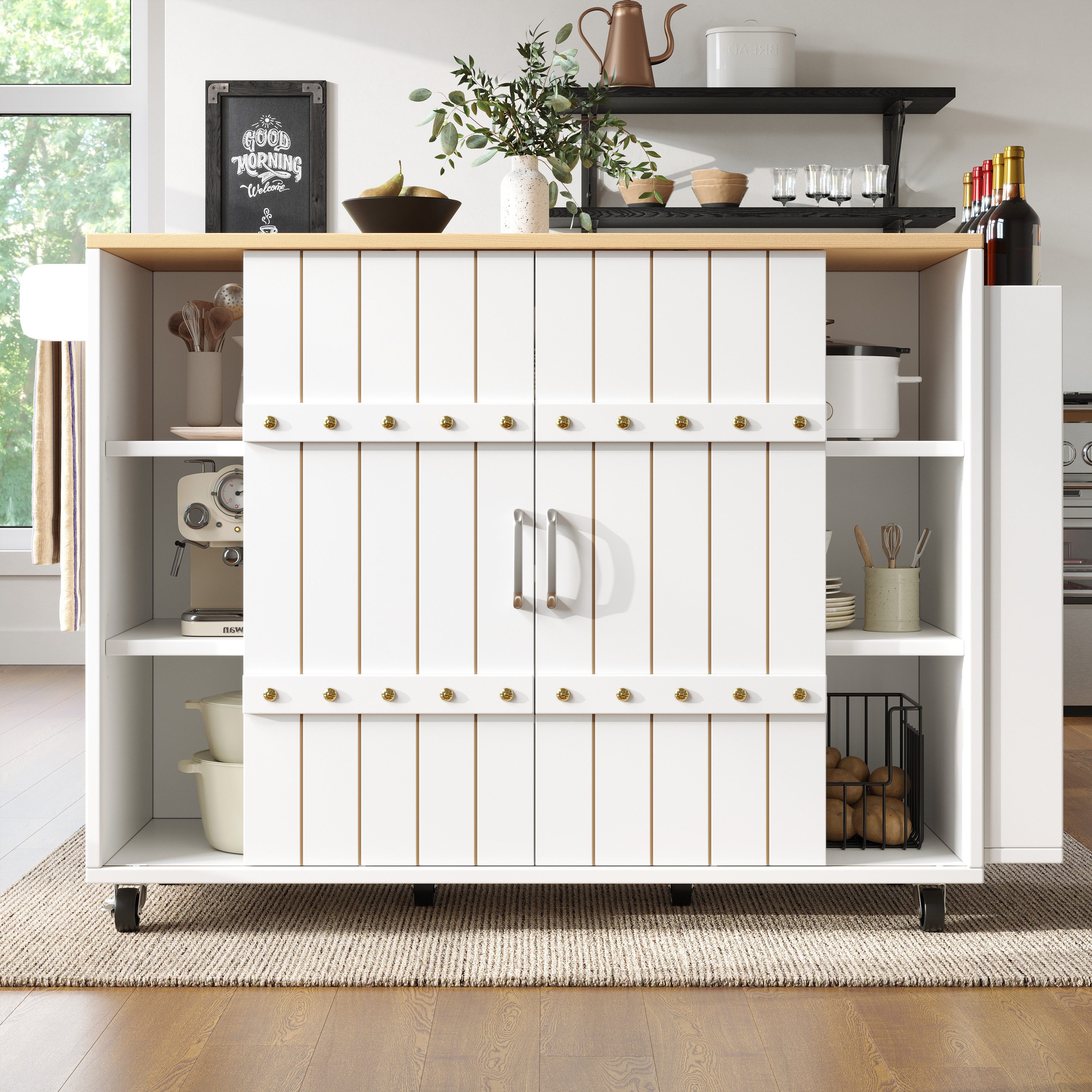 TavilaEcon Küchenbuffet Küchenschrank, Servierwagen mit Rollen günstig online kaufen
