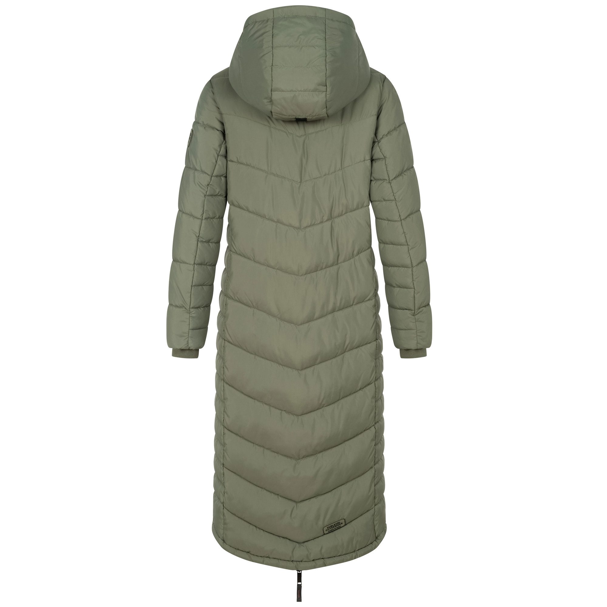 SUBLEVEL Steppjacke Damen Mantel mit Kapuze extra lange Winter Jacke Parka