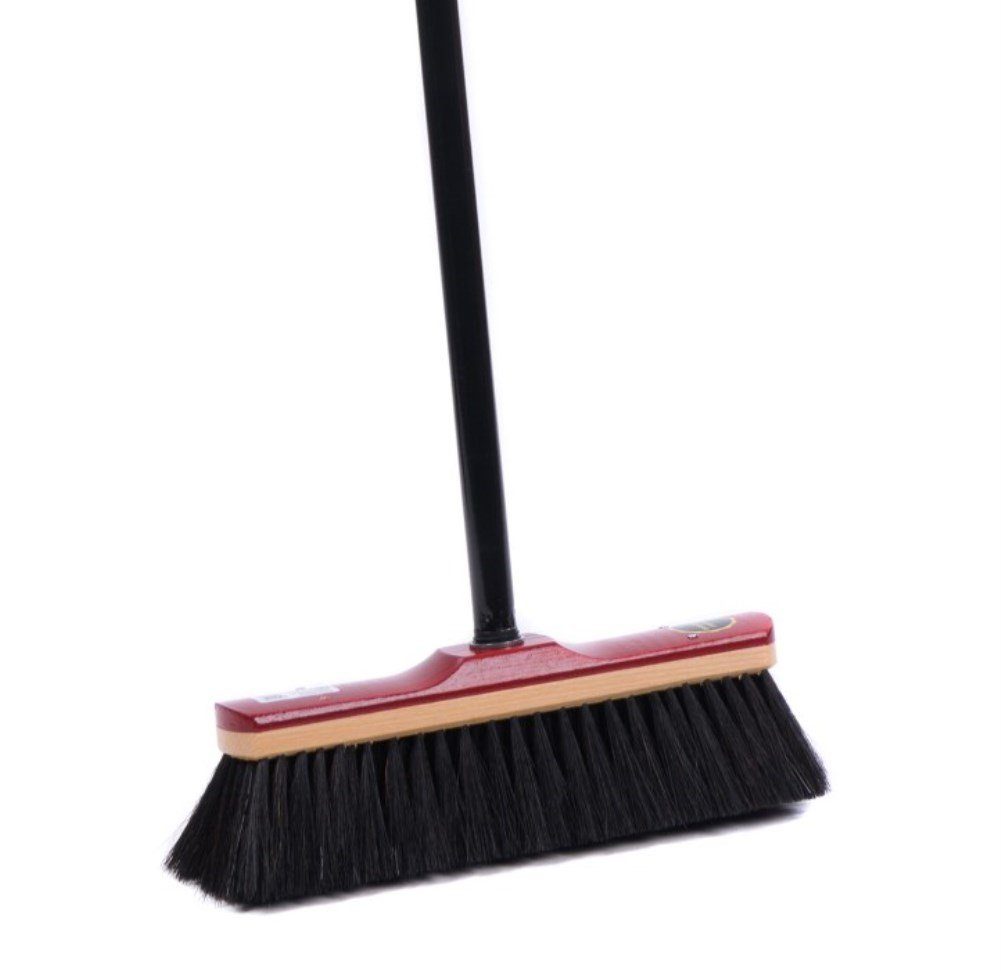 BawiTec Kehrgarnitur Echt Roßhaarbesen mit Teleskopstiel Rosshaar Zimmerbesen Stubenbesen, Fliesen, Laminat, Vinyl, Parkett, Holzböden, PVC-Böden, Steinböden, Keramikböden, Glasböden, (2-tlg), Rosshaar-Borsten, Teleskosptiel