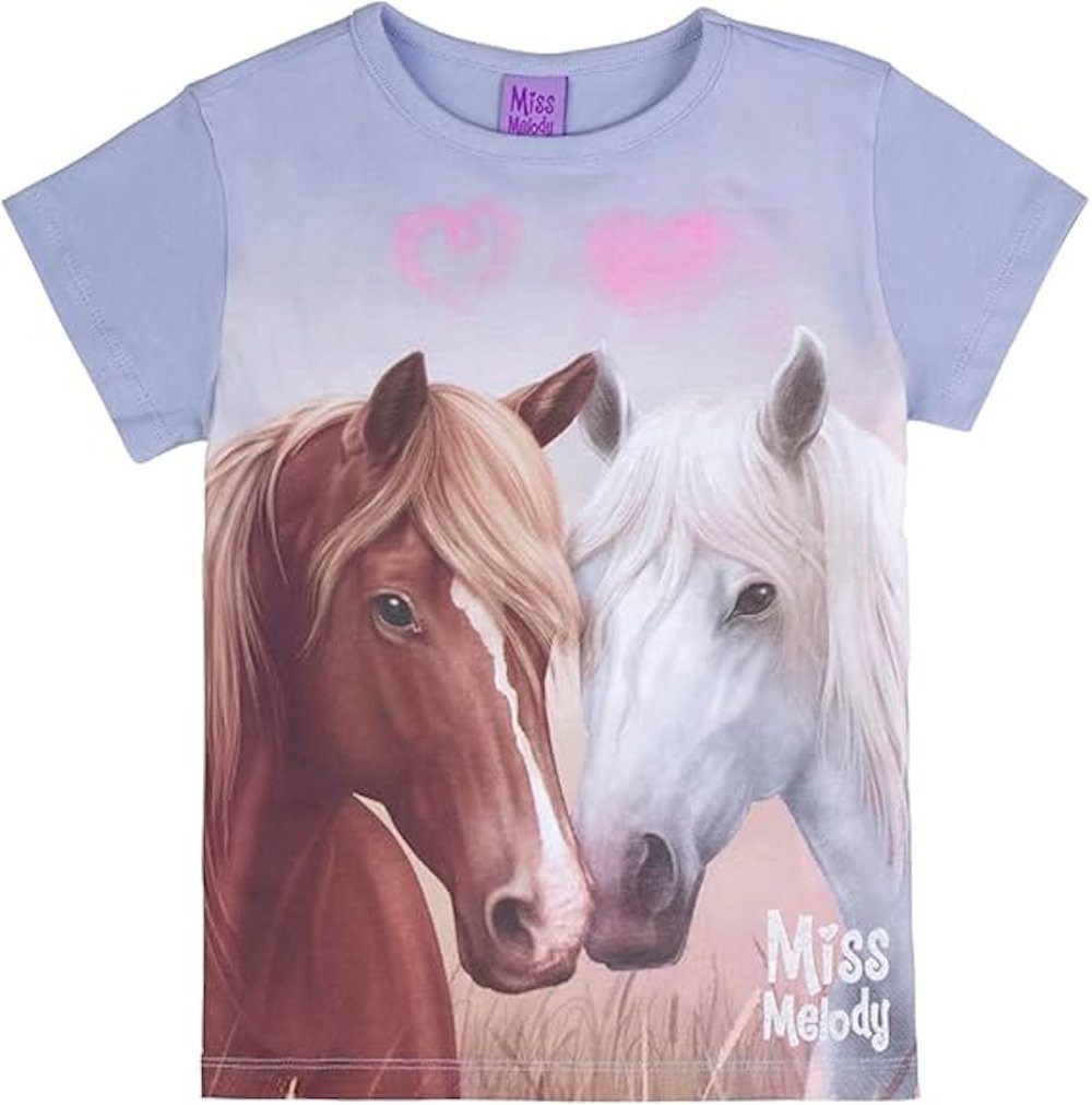 Miss Melody T-Shirt Miss Melody T-Shirt Pferde Pärchen zen blue (1-tlg)