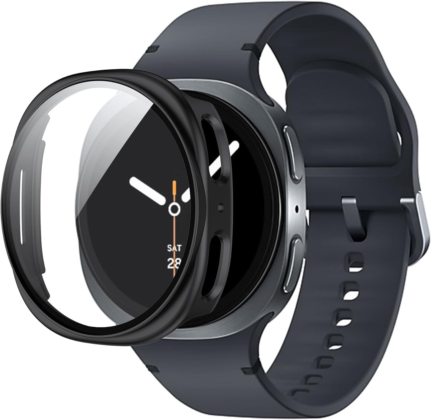 MSM Smartwatch-Hülle Hülle für Samsung Galaxy Watch 8 40mm / 44mm Schutzglas Panzerfolie