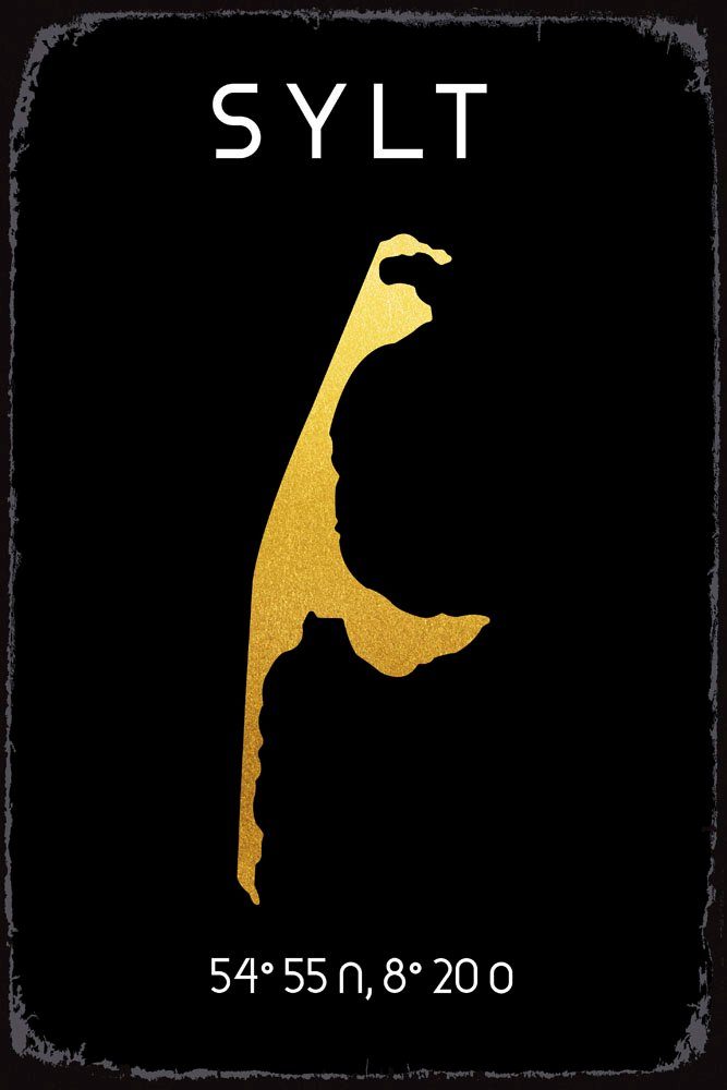 queence Metallbild Insel, Meer, Schriftzug, Sprüche, Sprüche & Texte, Strand (1 St), Stahlschild, Blechschild, Sprüche, Texte, Fernweh, Sylt