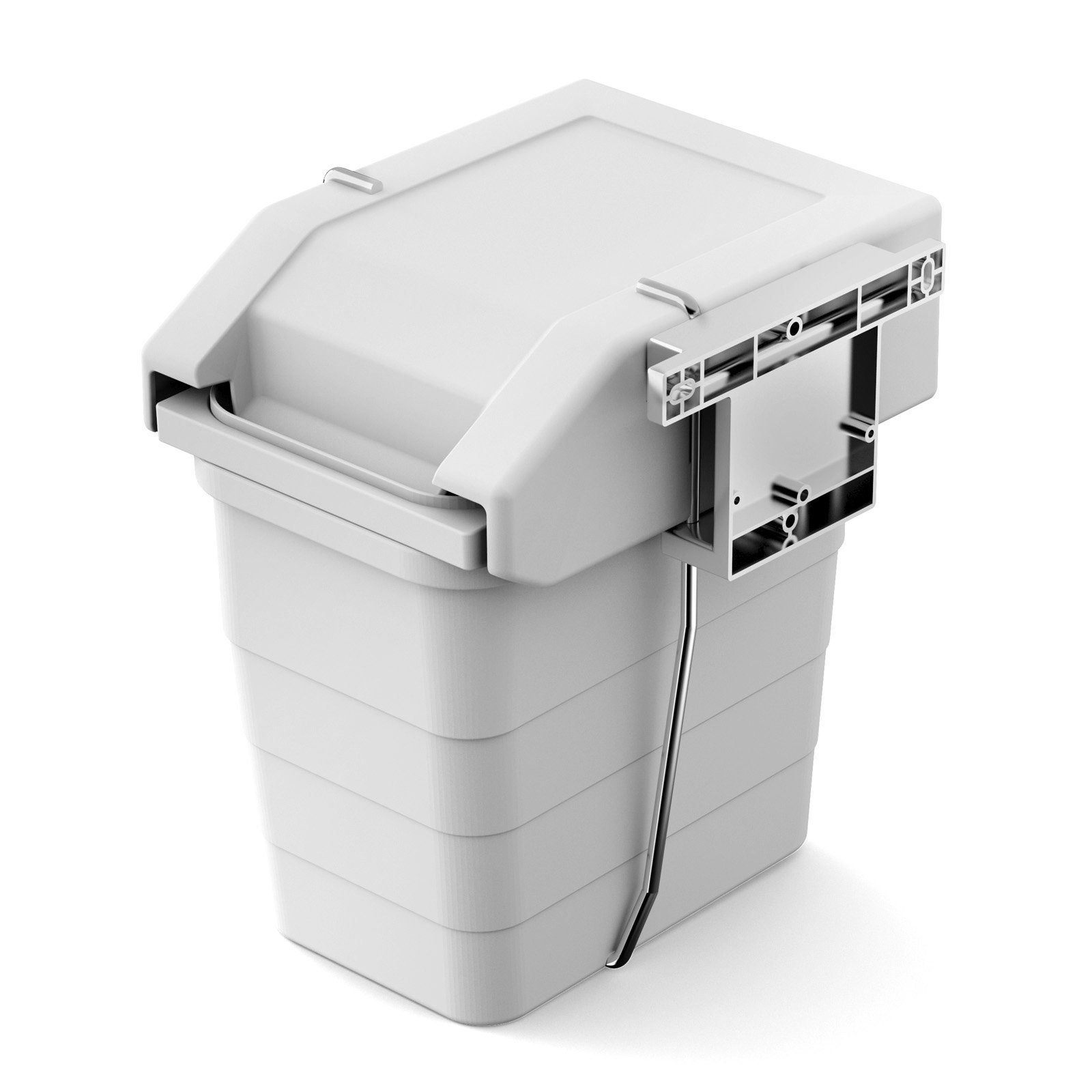 SO-TECH® Mülltrennsystem Einbauabfallsammler Weiß, Badmülleimer Abfallsammler 8 Kipp-Abfallbehälter Liter