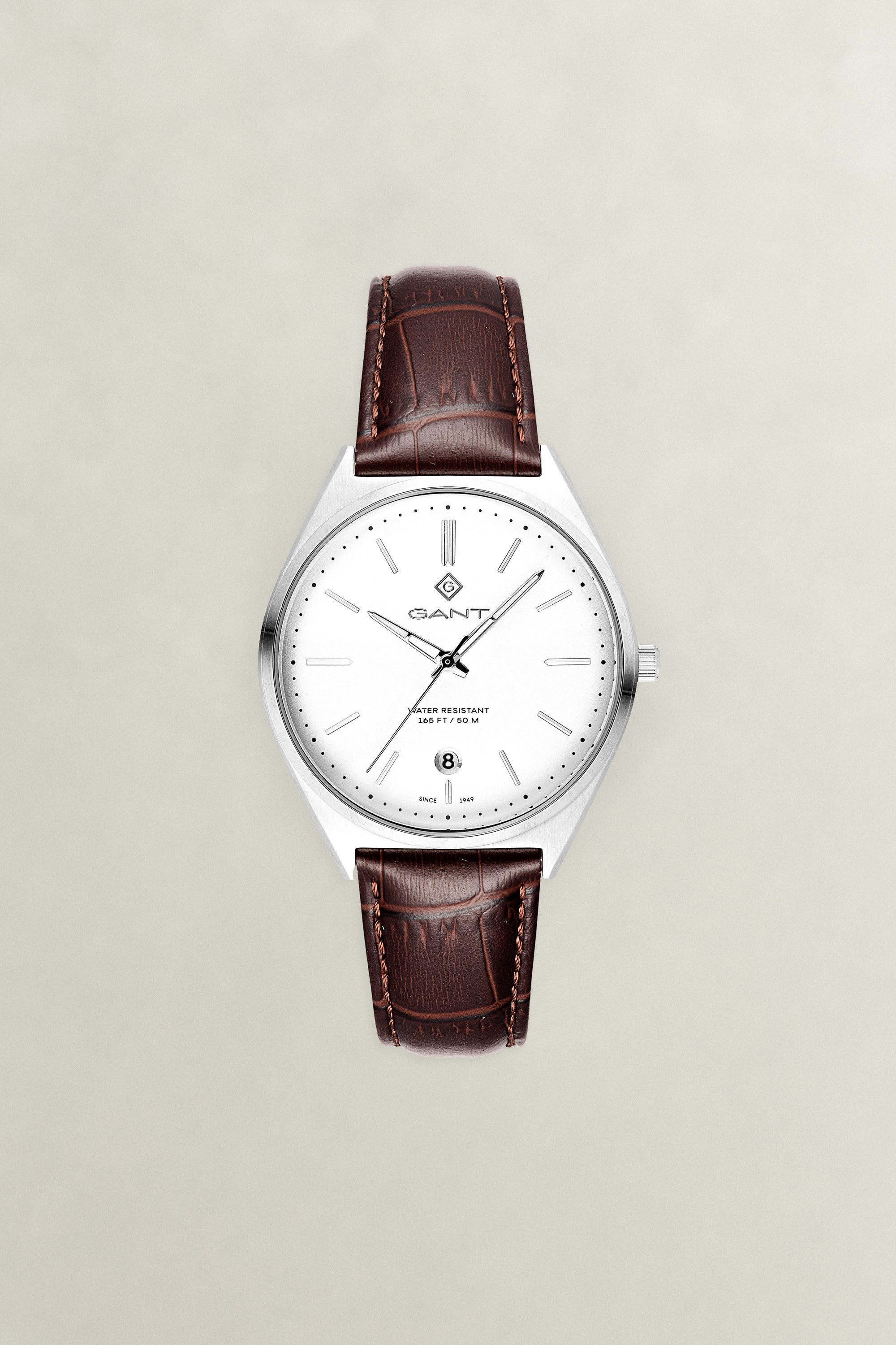 Gant Quarzuhr Abington G201001, Armbanduhr, Herrenuhr, Lederarmband, analog, Tag