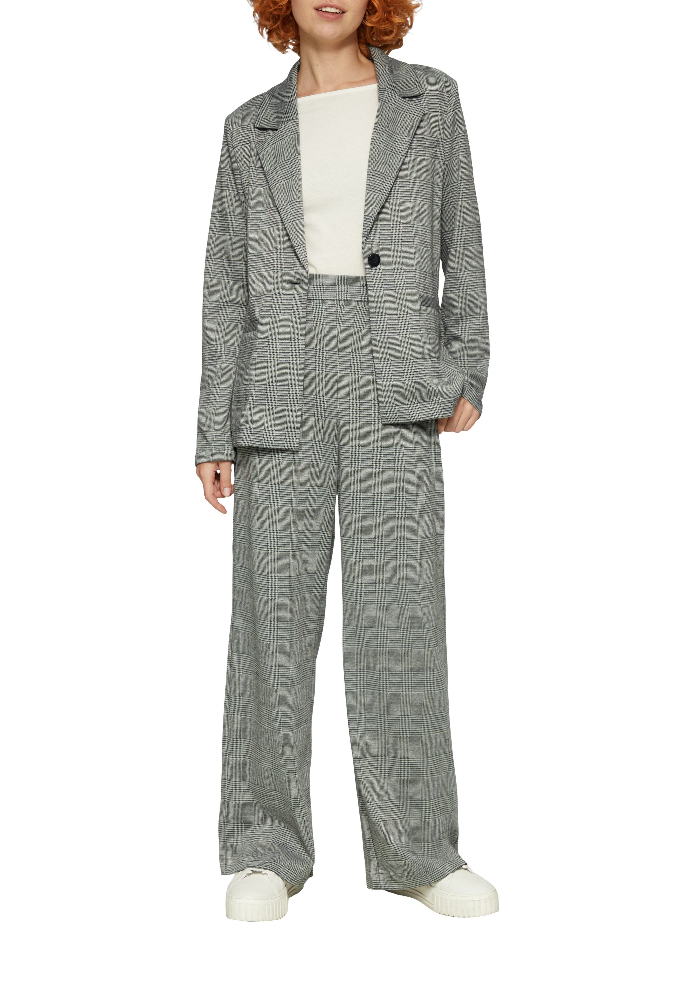 QS Longblazer in karierter Optik günstig online kaufen