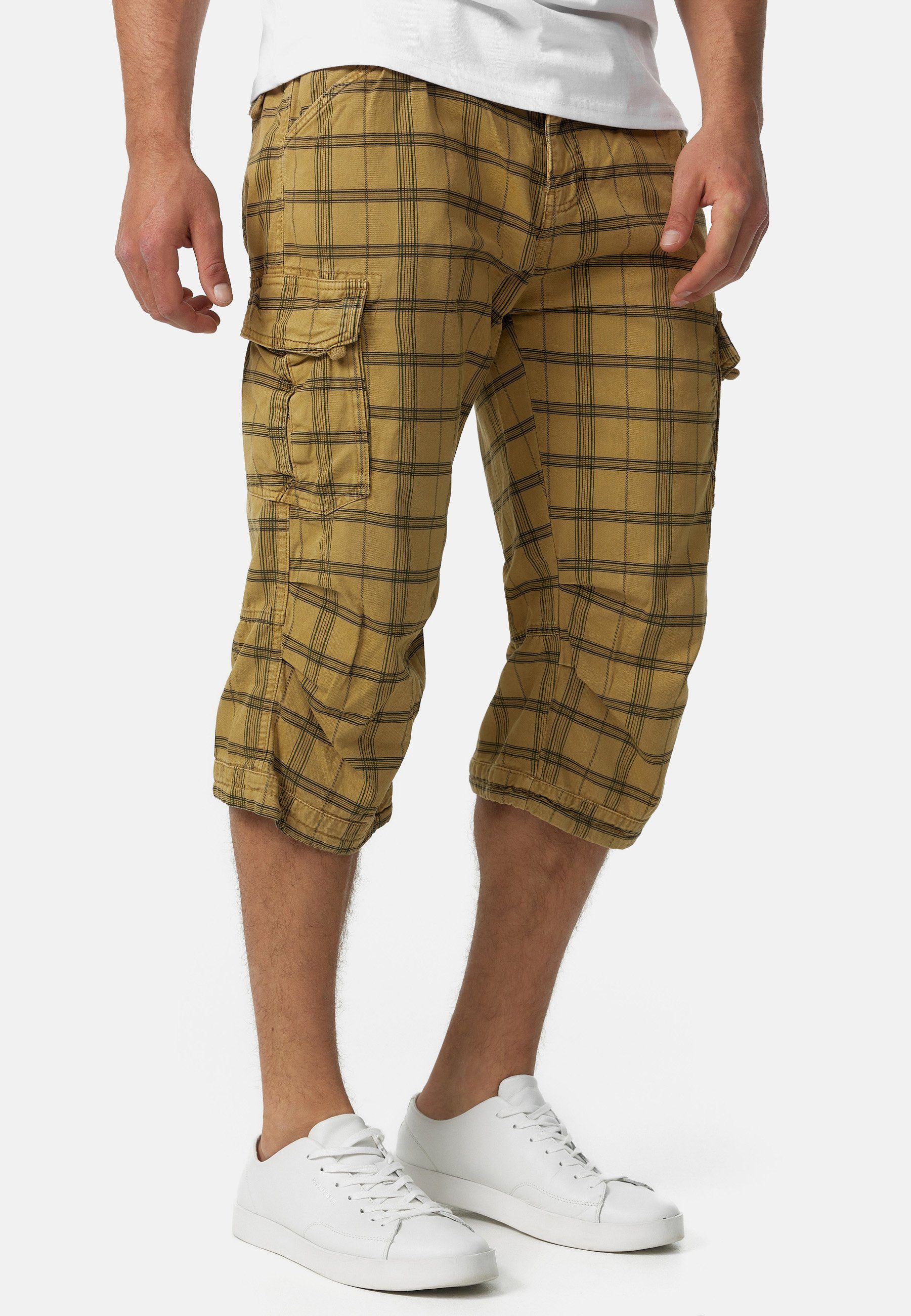 Indicode Cargoshorts Herren Nicolas Check Cargo Shorts Herrenshorts aus ein günstig online kaufen