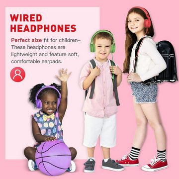 RockPapa Stromlinienförmige Bauweise Kinder-Kopfhörer (Das verstellbare Band und das Over-Ear-Design mit umweltfreundlichen, extraweichen Ohrpolstern passen sich verschiedenen Größen an., mit Die Dual Sound Stage Treiber bieten beeindruckenden Klang, Komfort)