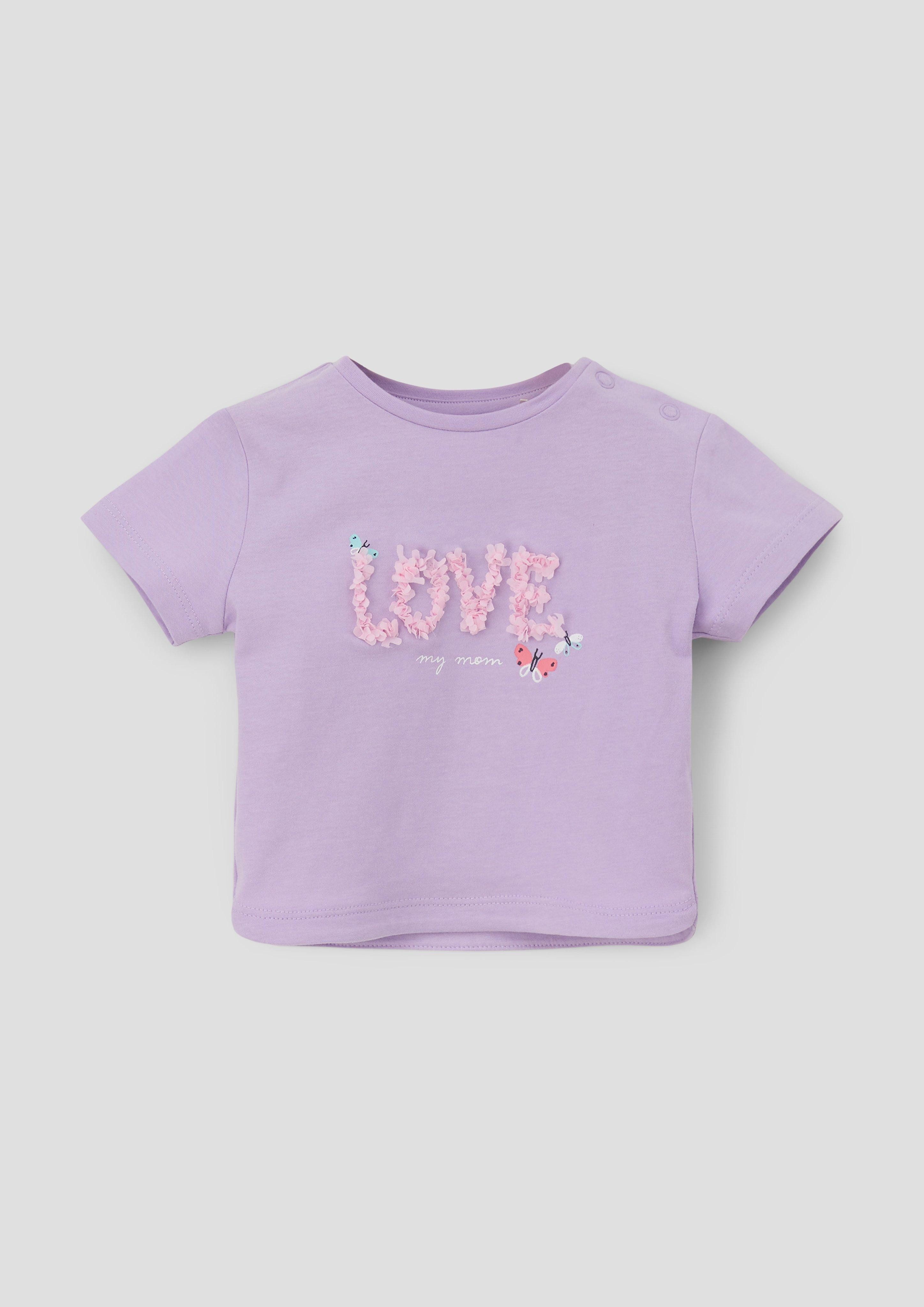 s.Oliver Kurzarmshirt T-Shirt mit Glitzerprint Applikation, günstig online kaufen
