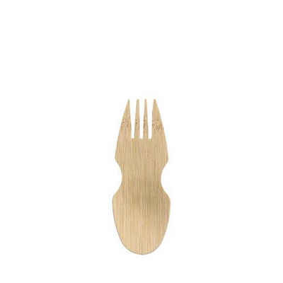 PAPSTAR Einweggabel 50 Fingerfood - Göffel, Bambus "pure" 8,5 cm