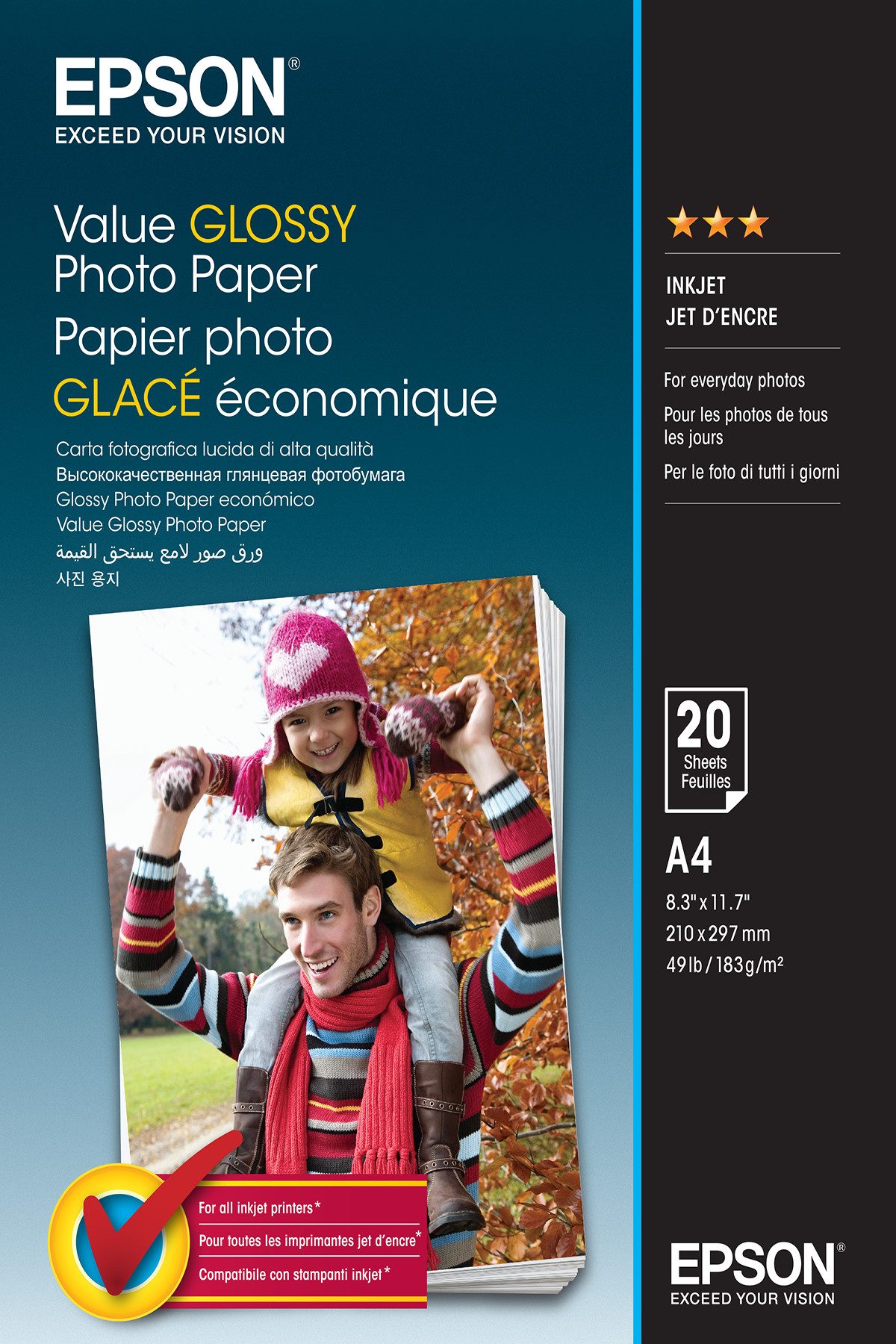 Epson Fotopapier glänzend C13S400035 (A4-20 Blatt) Tintenpatrone
