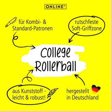 Online Pen Tintenroller College Tintenpatronen-Rollerball, ergonomisch, ideal für die Schule, hergestellt in Deutschland