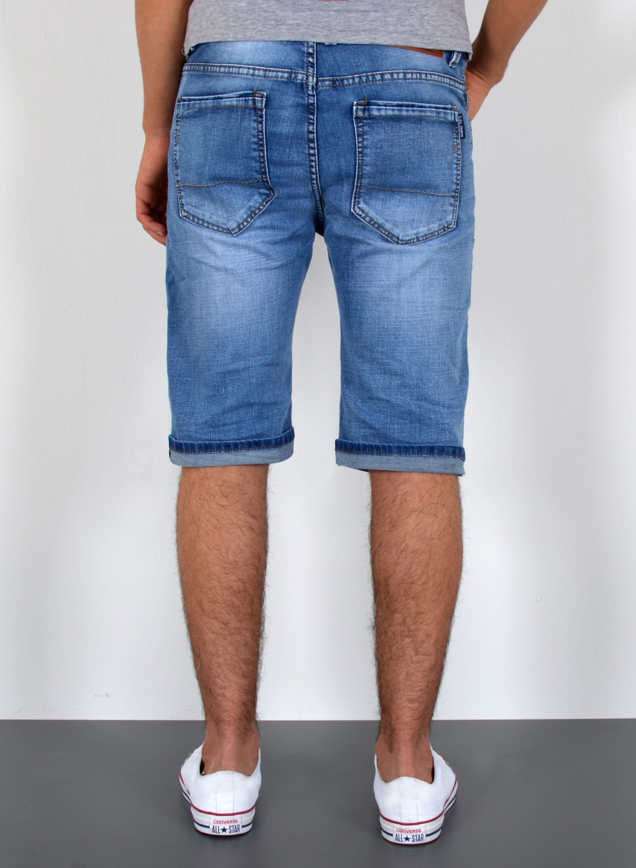 ESRA Jeansshorts Herren Sommerhose Jeans Shorts Herren Jeans-Shorts Stretch kurze Hose Jeans-Shorts Herren kurze Jeans Herren Sommer Hose Jeans Shorts
