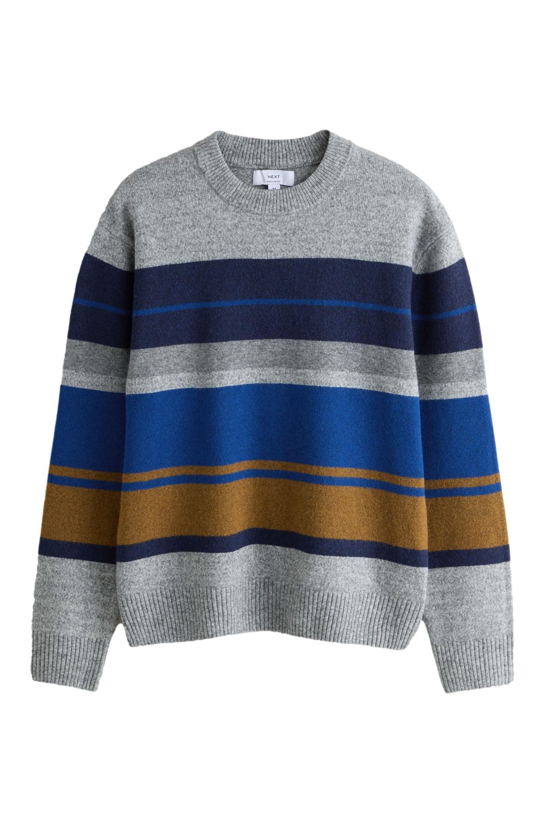 Rundhalspullover Relaxed Fit Rundhals-Pullover mit Streifen
