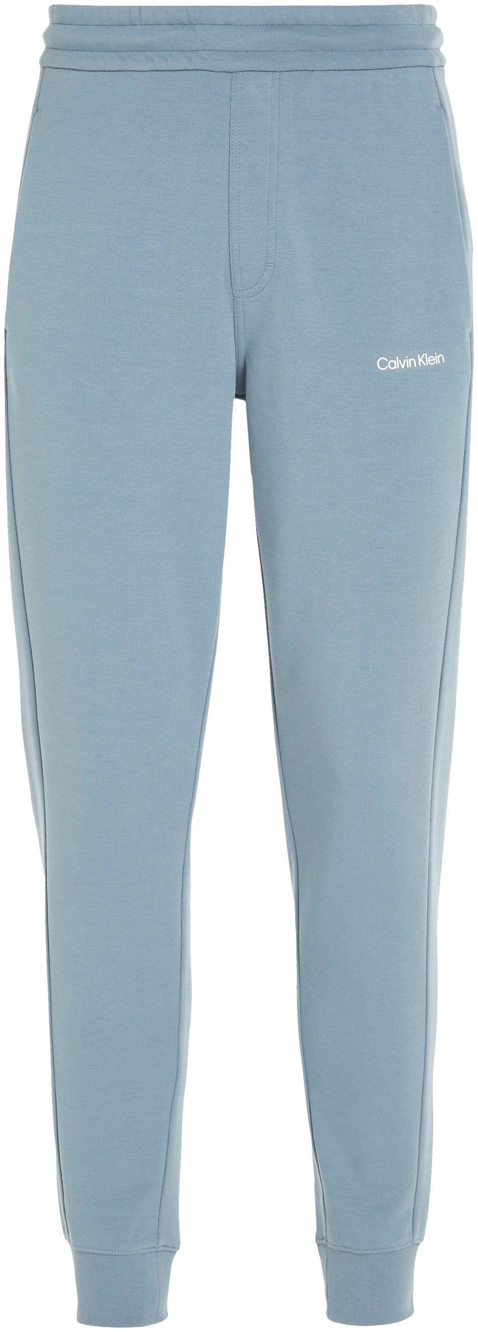 Calvin Klein Sweathose MICRO LOGO am JOGGER mit Saum blau Bein kontrastfarbenem