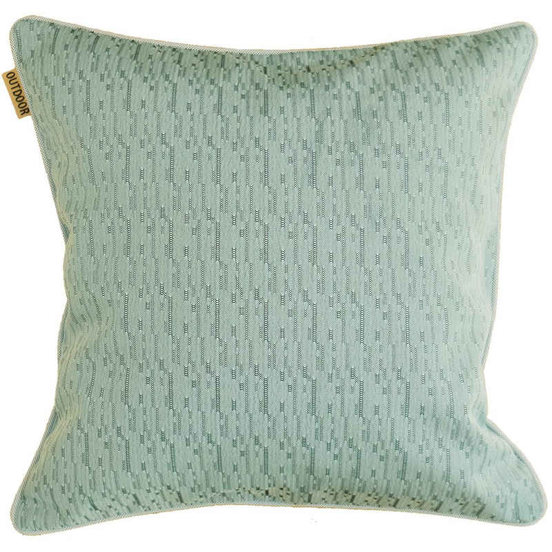 Kissenbezüge Kissen-Bezug Outdoor Jacquard Struktur mint-grün 40x40 cm, matches21 HOME & HOBBY (1 Stück), Kissen-Hülle als Deko-Kissen Zier-Kissen Sofa-Kissen für draußen