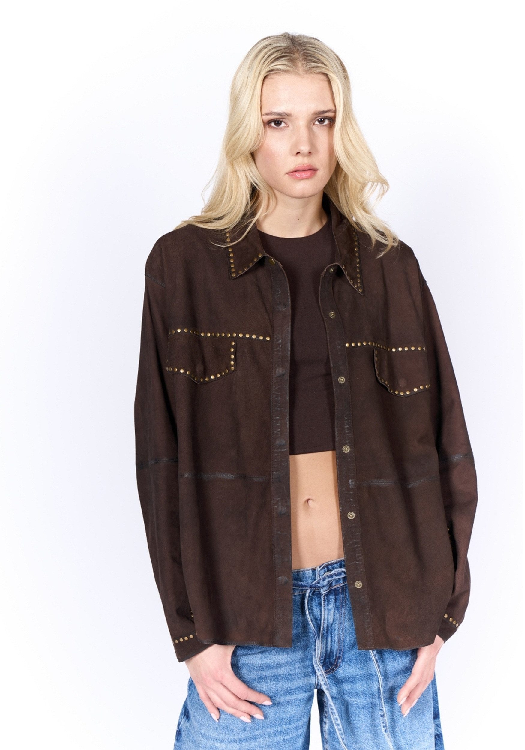 Lederjacke West Orange-FN