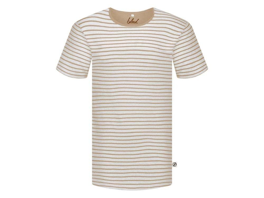 bleed clothing T-Shirt bleed Bio-Herren-T-Shirt 'Stripe' beige