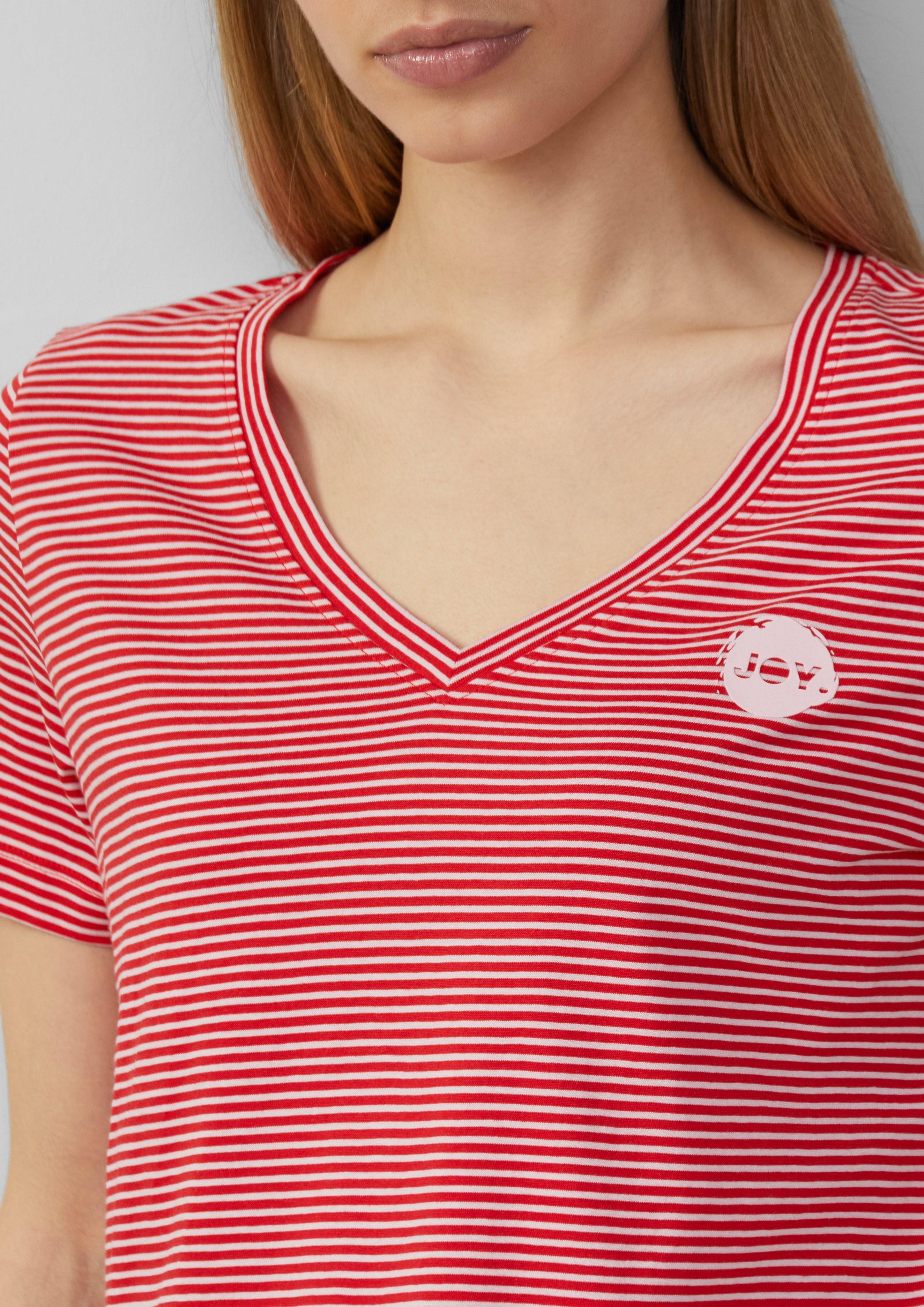s.Oliver Shirttop T-Shirt mit V-Ausschnitt und günstig online kaufen