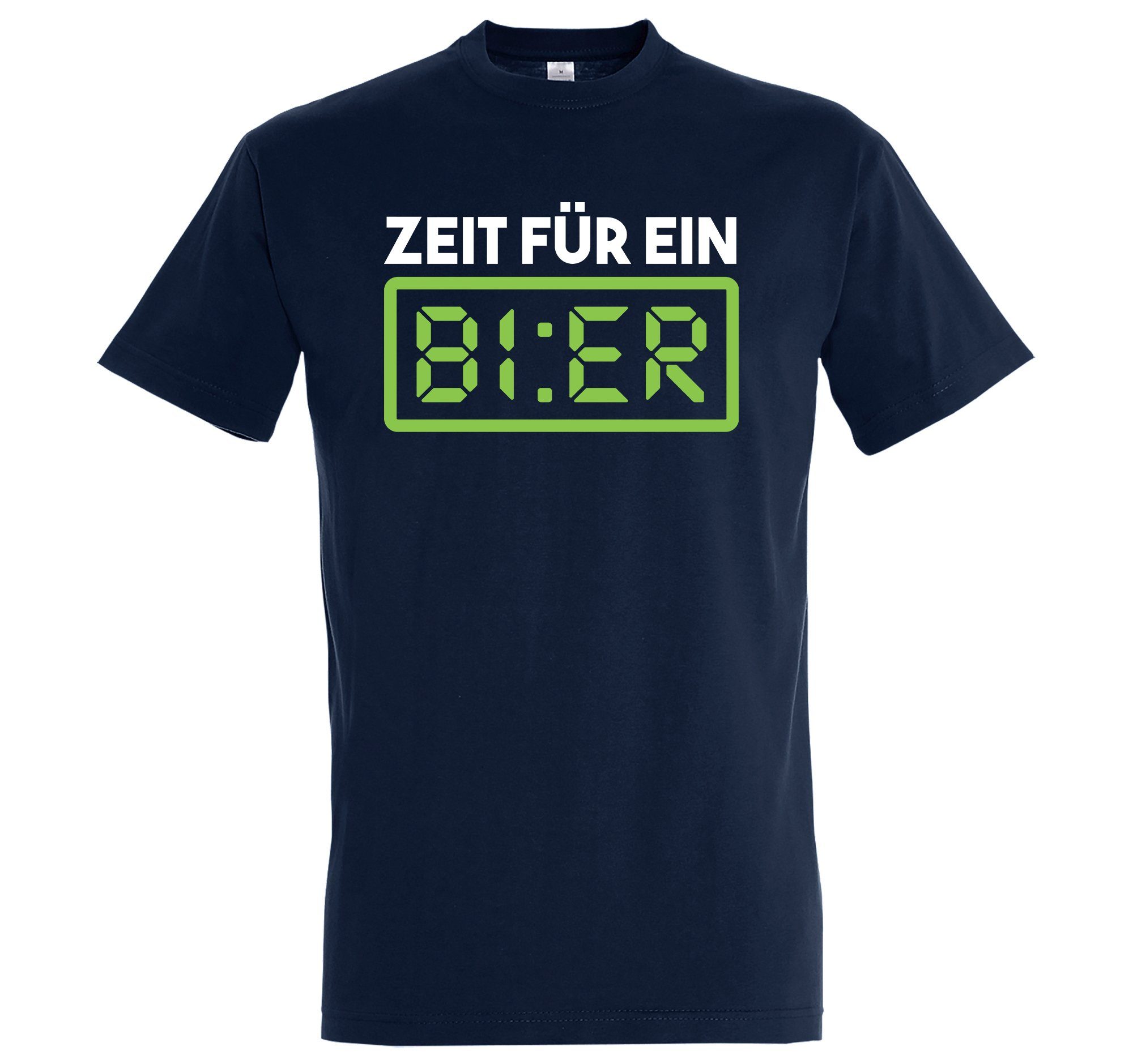 Youth Designz T-Shirt Zeit Für Ein Bier Herren Shirt mit trendigem Frontprint Navyblau