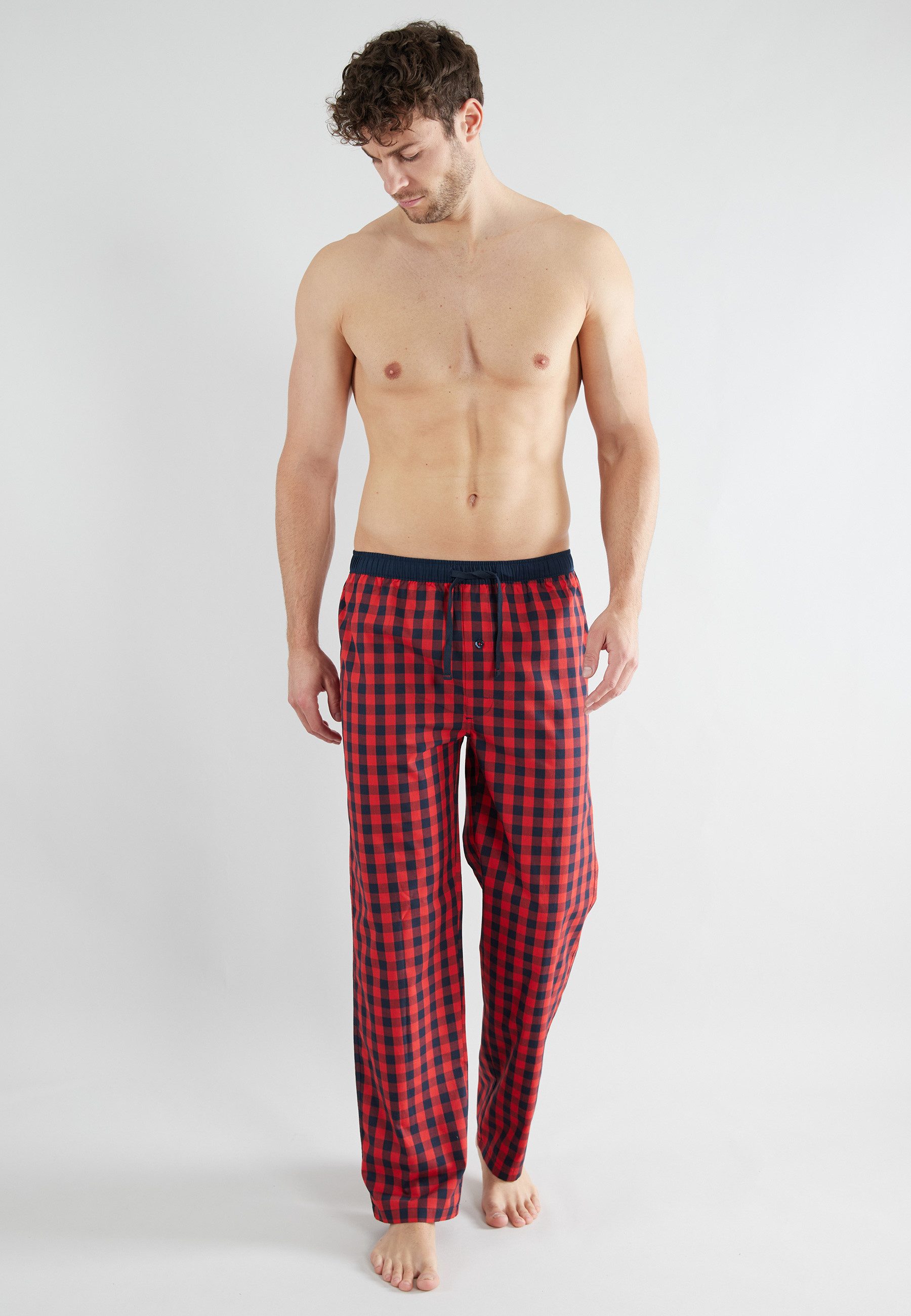CECEBA Schlafhose CECEBA Herren Lange-Hose rot günstig online kaufen