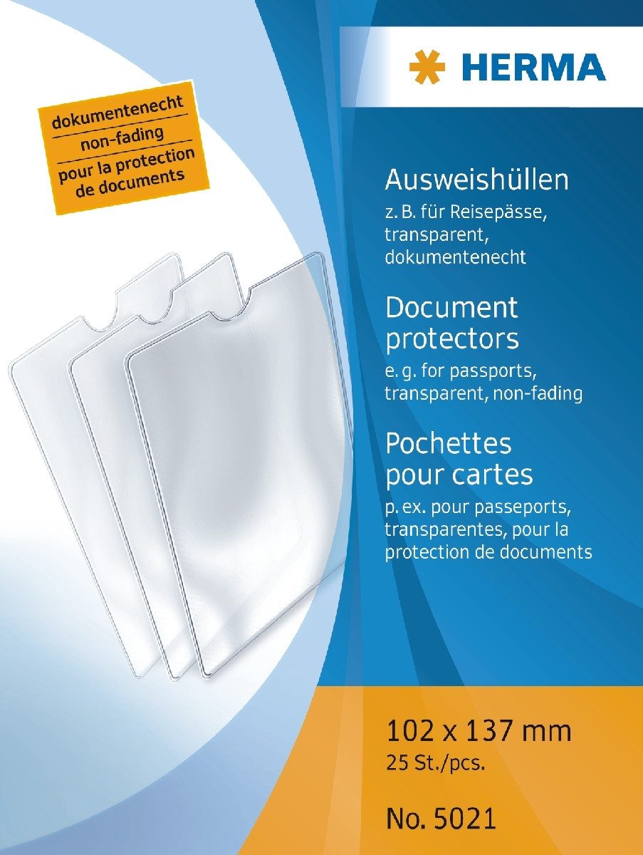 HERMA Schreibgeräteetui Ausweishülle 102x137mm für Reisepässe