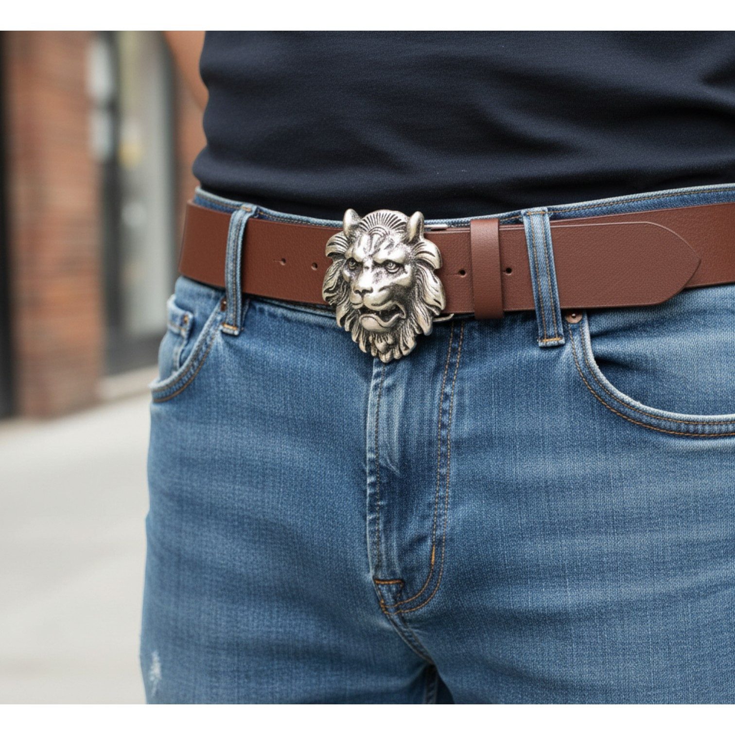 FRONHOFER Koppelgürtel 18808 (1-St) Herren Gürtel, 4 cm, Büffelleder, State günstig online kaufen