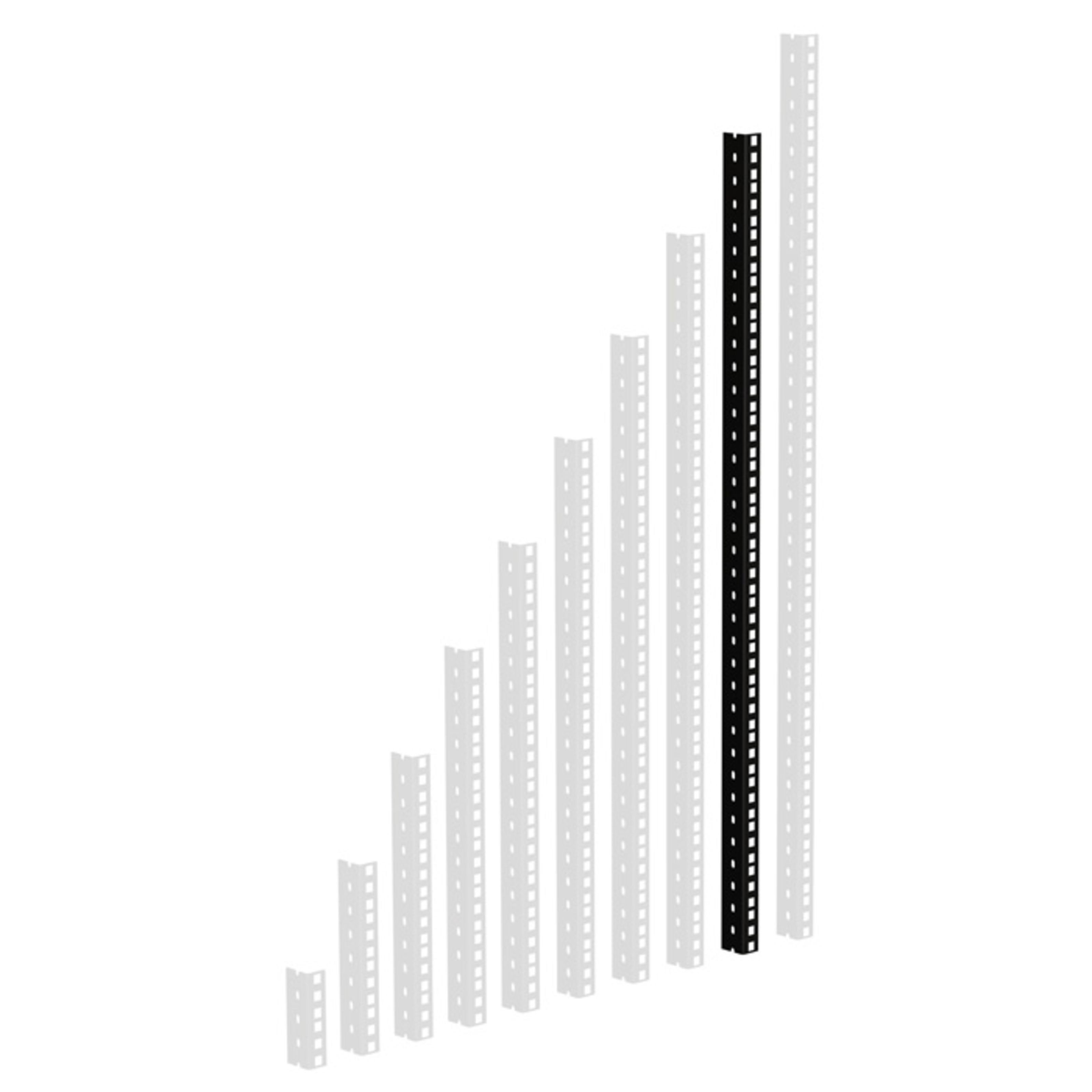 Adam Hall Laufschienenprofil (Fittings, Профили), 61535B18 Rackschiene, schwarz gestanzte Löcher, 18 HE - Profil