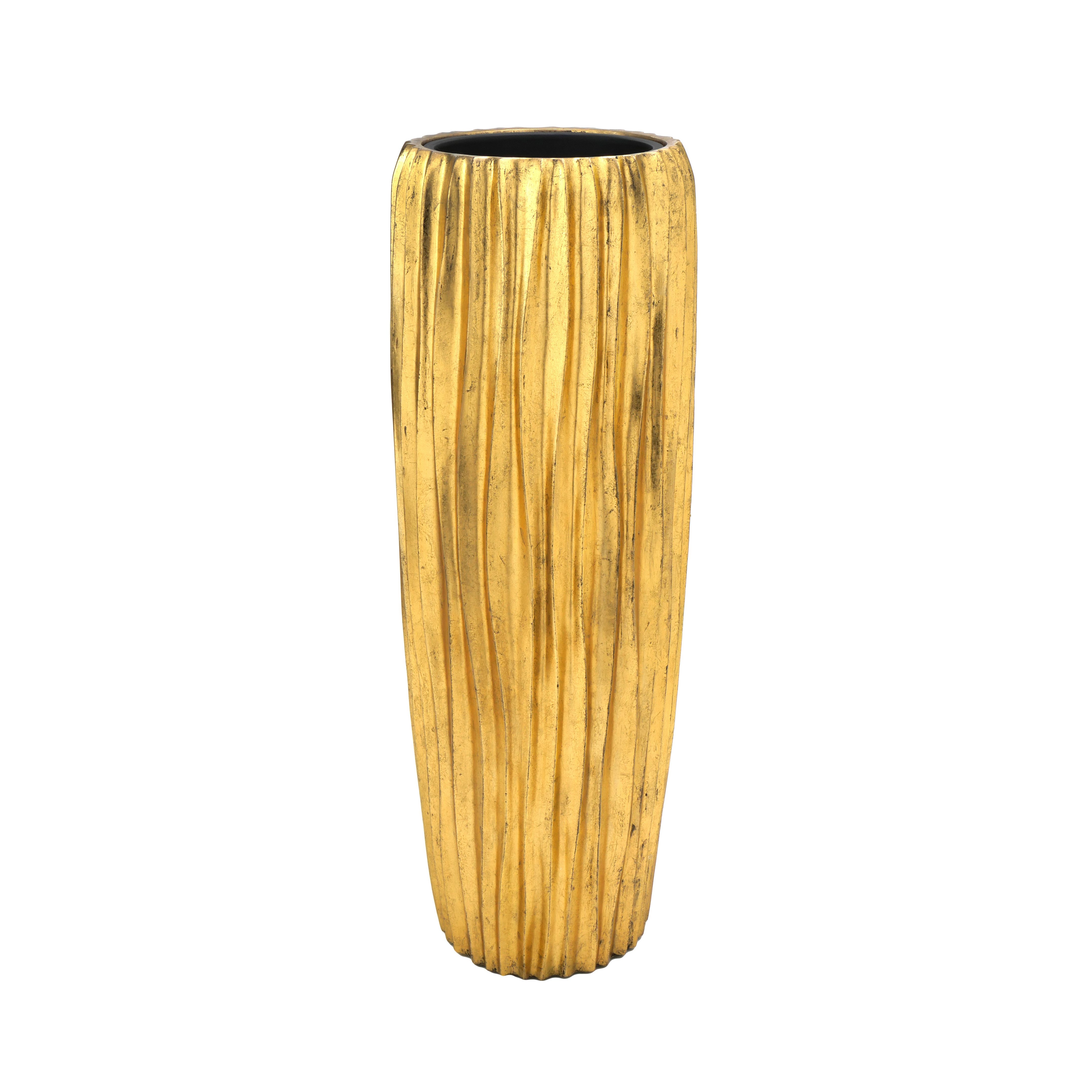 Flingora Bodenvase Minga, mit Einsatz - Fiberglas - Indoor - Gold - Höhe 97 cm