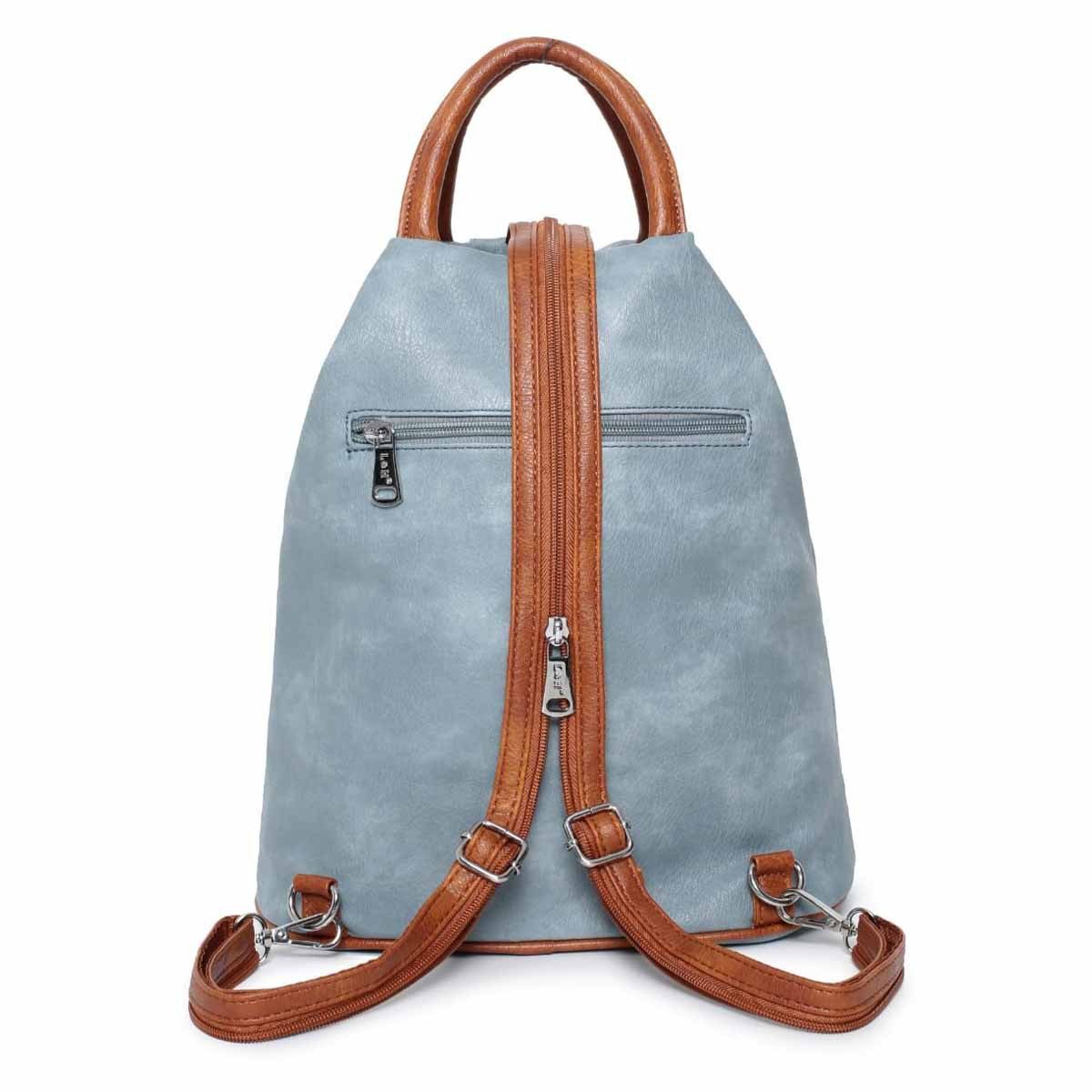 ITALYSHOP24 Rucksack Damen City- TagesRucksack Daypack Backpack Tasche Schultertasche Sport, Handtasche tragbar, Leder Optik viele Farben/Variationen, Schule Reise
