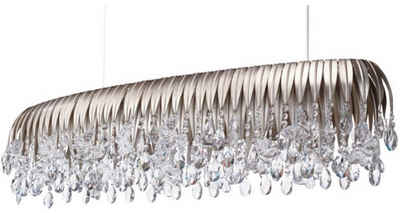 Casa Padrino Kronleuchter Luxus Kronleuchter Silber 120 x 35 x H. 26 cm - Metall Kronleuchter mit Swarovski Kristallglas - Luxus Qualität - Made in Italy