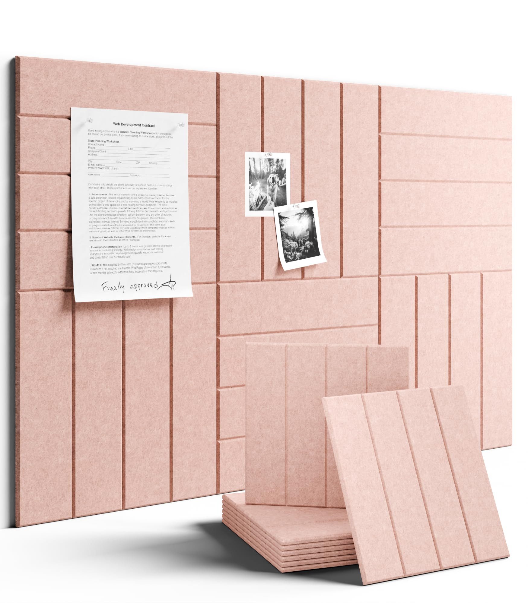 Agger Pinnwand Filz-Pinnwand-Fliesen 30x30cm – Alternative zu Korktafeln – 6er, (6-tlg), Dicke Wandpaneele für die Bürogestaltung