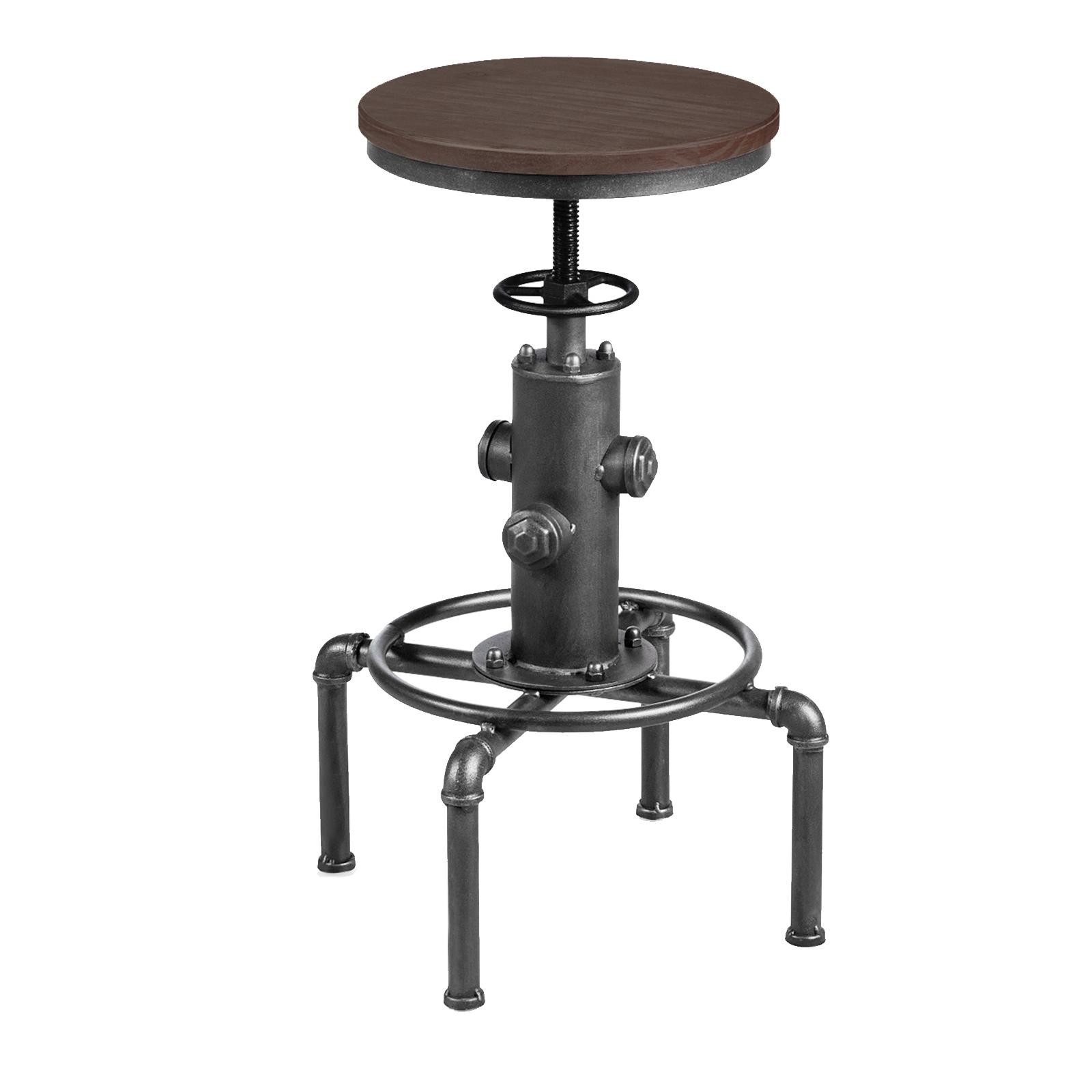KOMFOTTEU Barhocker Bistrohocker, höhenverstellbar, 59,5-75 cm, aus Holz und Metall