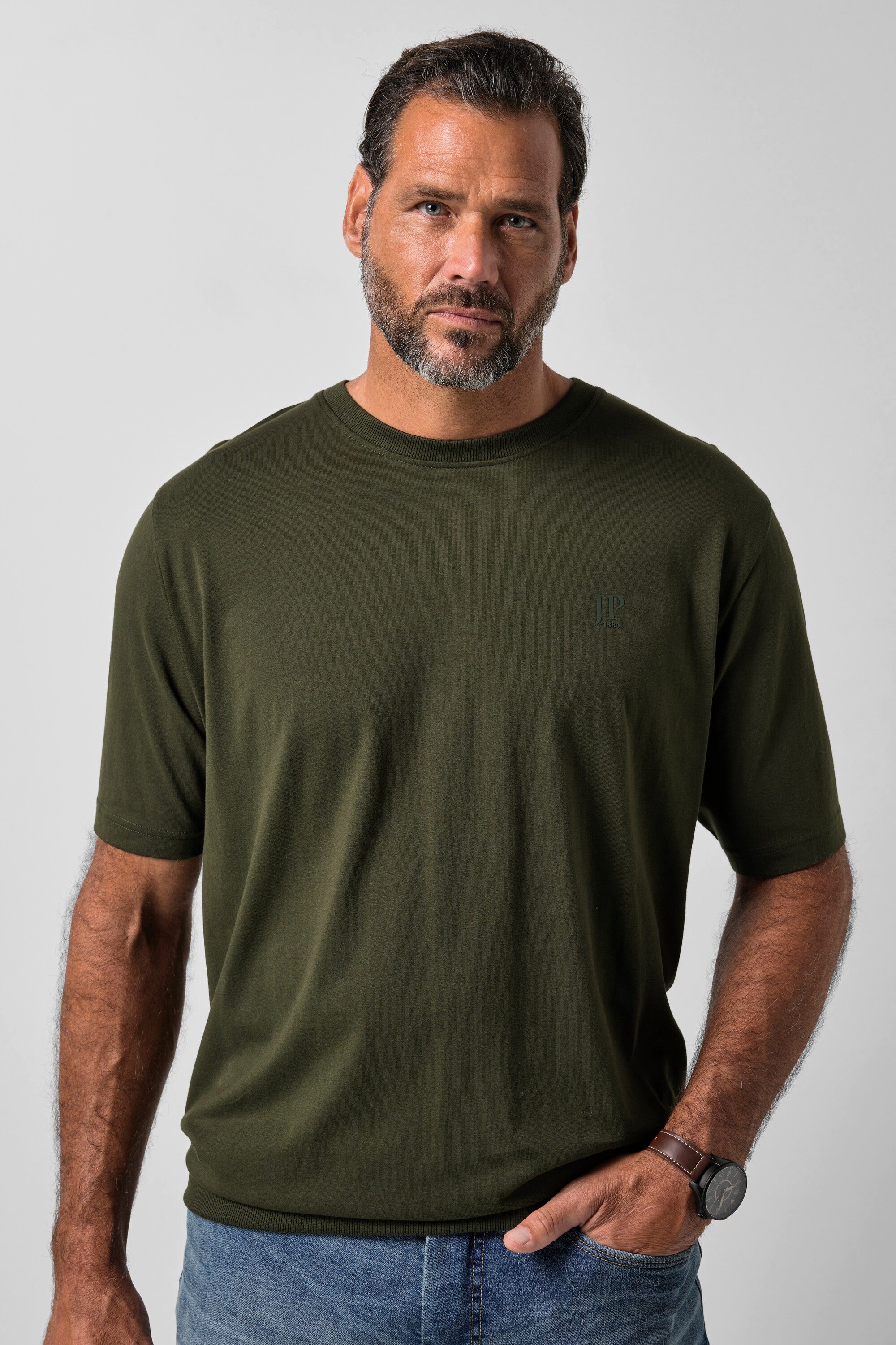 JP1880 T-Shirt T-Shirt Bauchfit Basic Halbarm