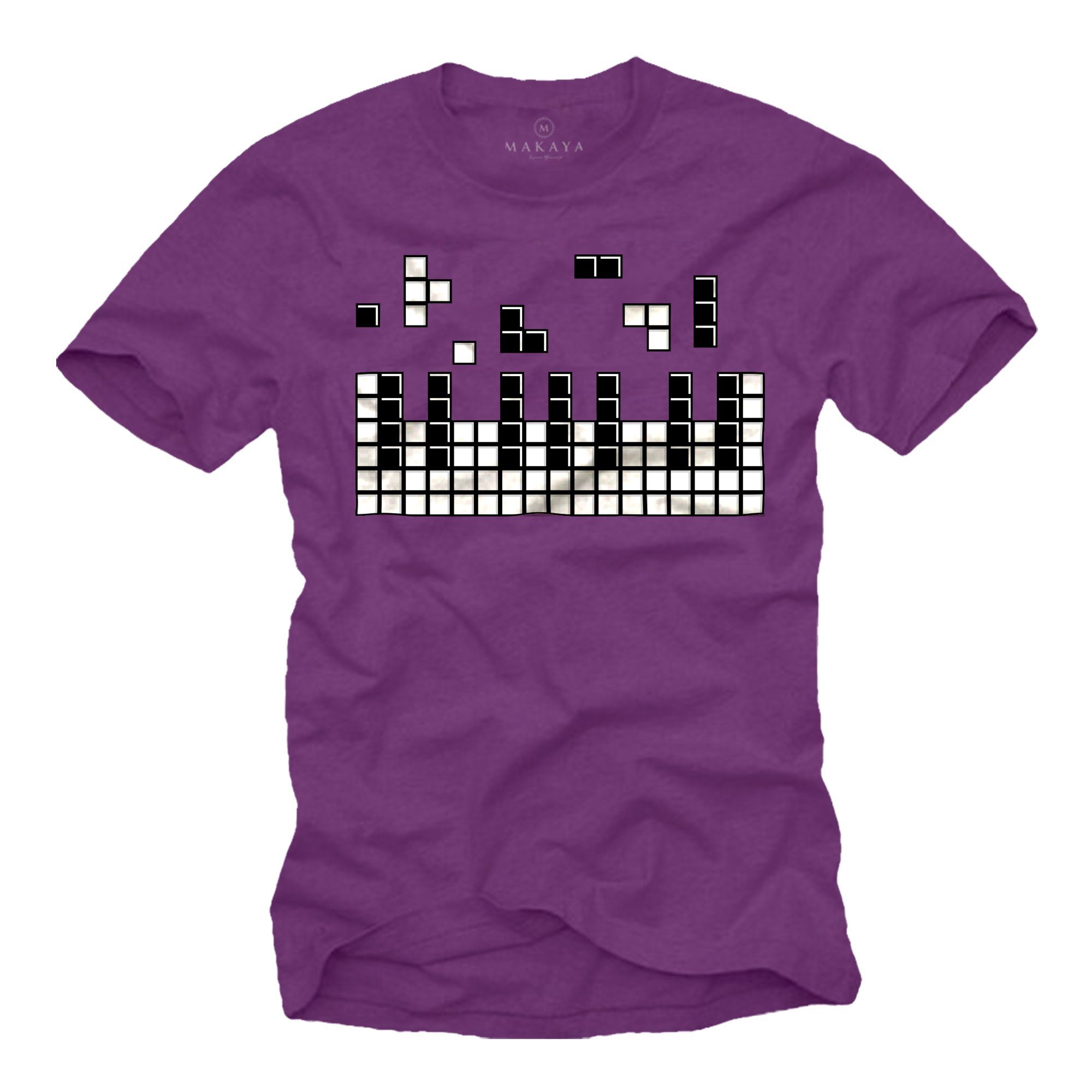 MAKAYA Print-Shirt Herren Piano Gamer Geschenke für Jungs Gaming Motiv Klavier Musiker Jungen, Männer, Jugendliche Lila | T-Shirts