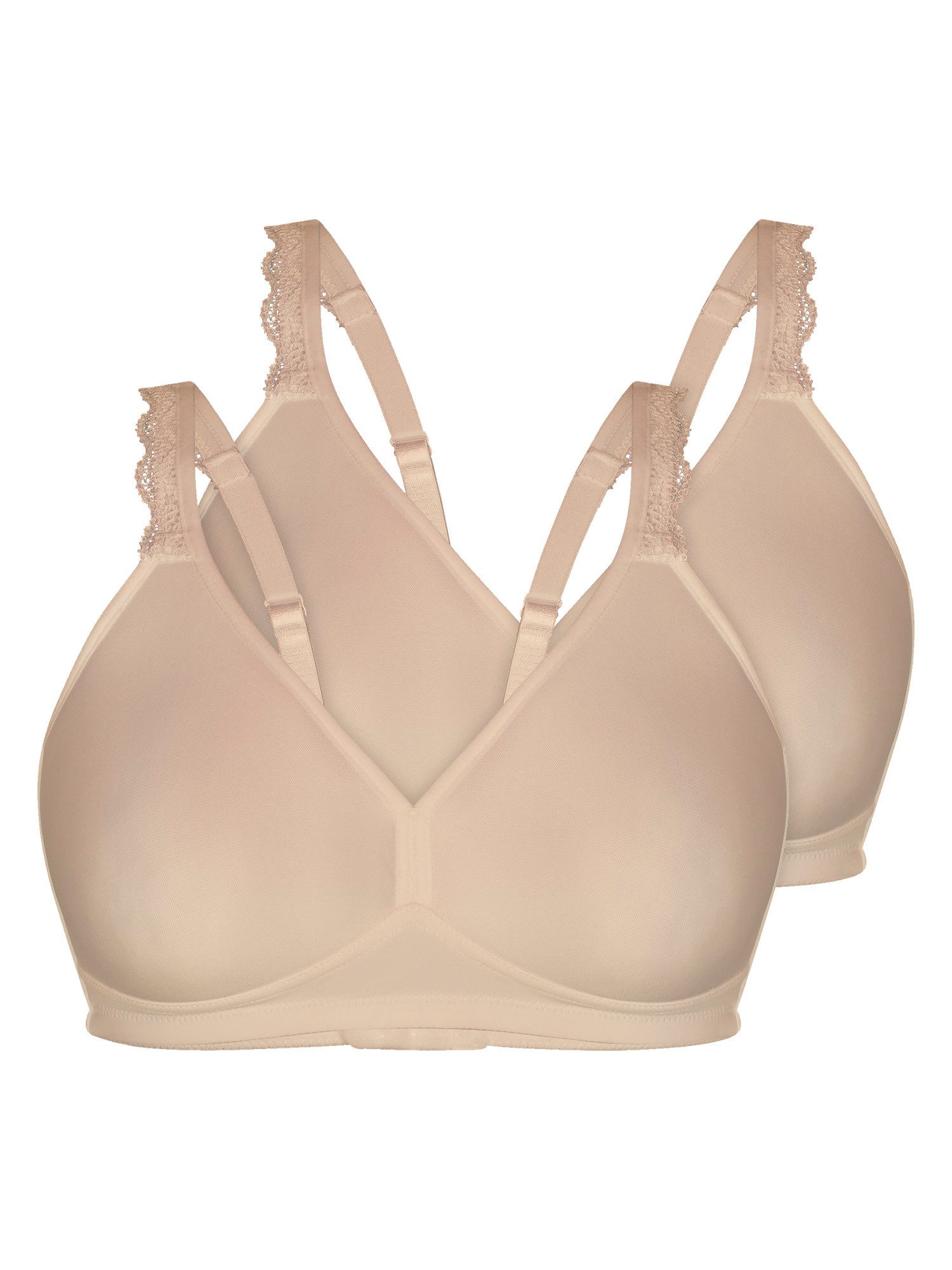 Sassa Schalen-BH Spacer-BH ohne Bügel FUNCTIONAL BRAS (Spar-Set, 2-tlg) Atmungsaktive Spacer-Cups, Funktionsrücken mit Powernet-Verstärkung
