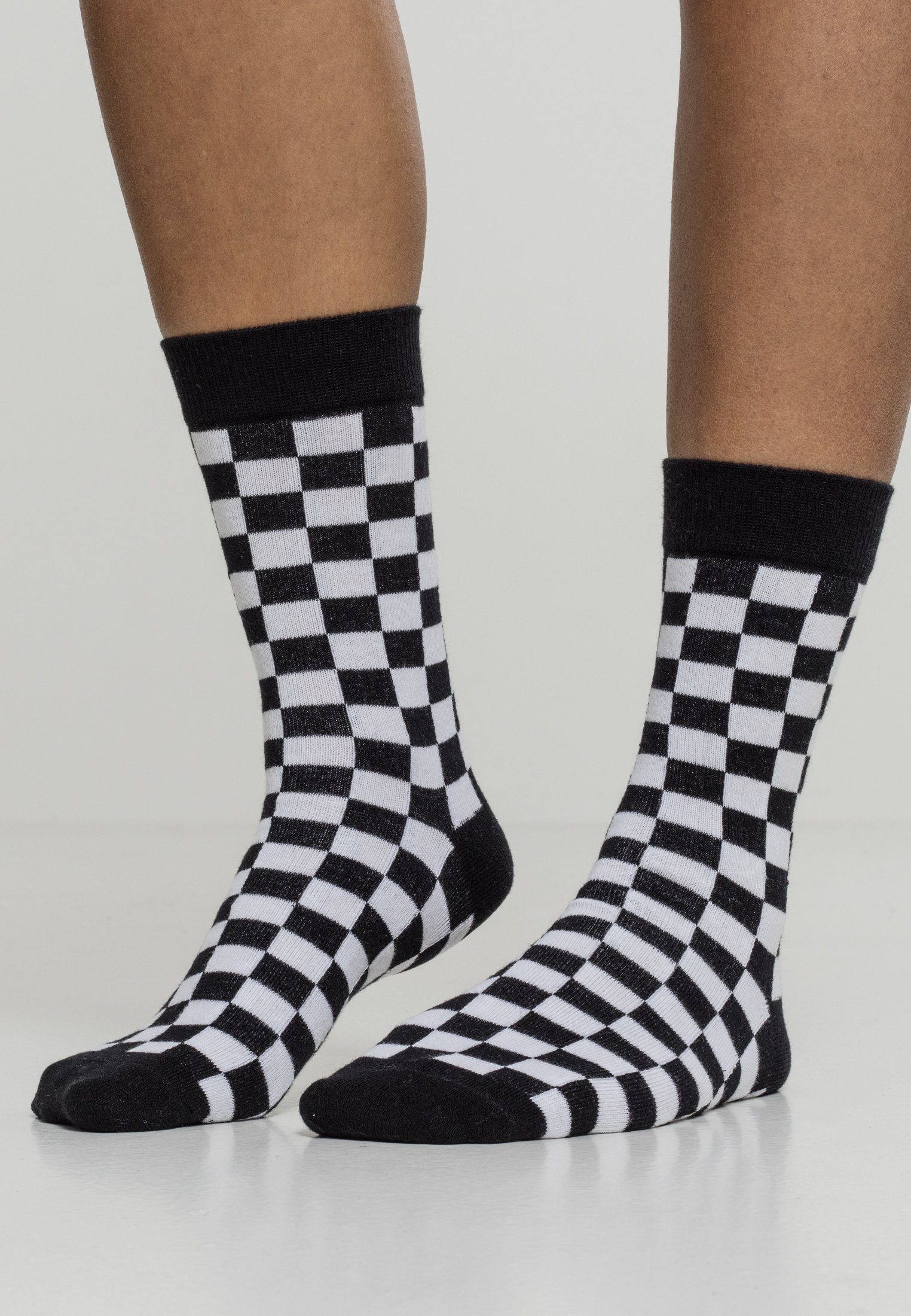 URBAN CLASSICS Freizeitsocken Accessoires Checker Checker TB2162 (1-Paar) Socks 2-Pack 2-Pack black/white