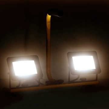 vidaXL Flutlichtstrahler LED-Fluter mit Handgriff 2x30 W Warmweiß