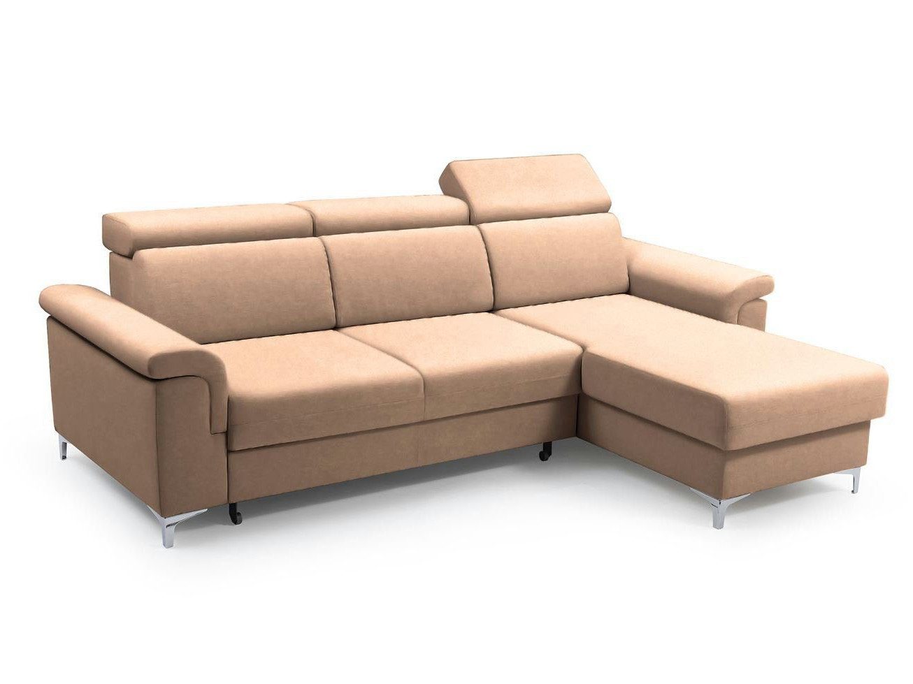 Beautysofa Ecksofa MARTIN im modernen Stil, Bettkasten, DL-Mechanismus, verstellbaren Kopfstützen, universelle Polsterecke mit Schlaffunktion