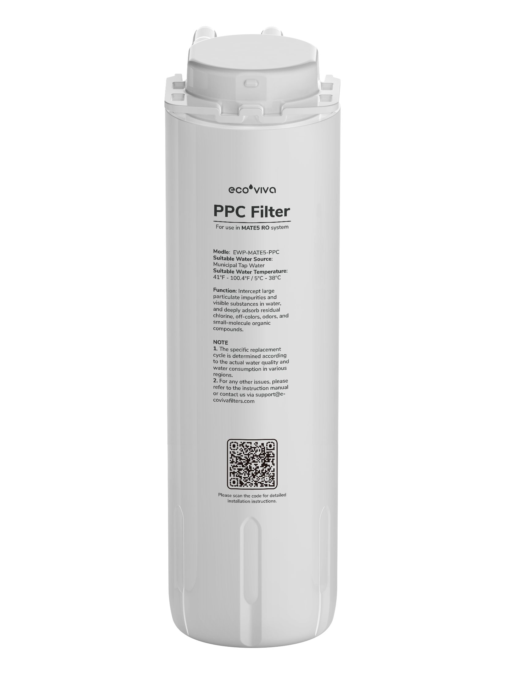 Ecoviva Wasserfilter MATE5 Ersatz-PPC-Filterkartusche für Umkehrosmose-Systeme