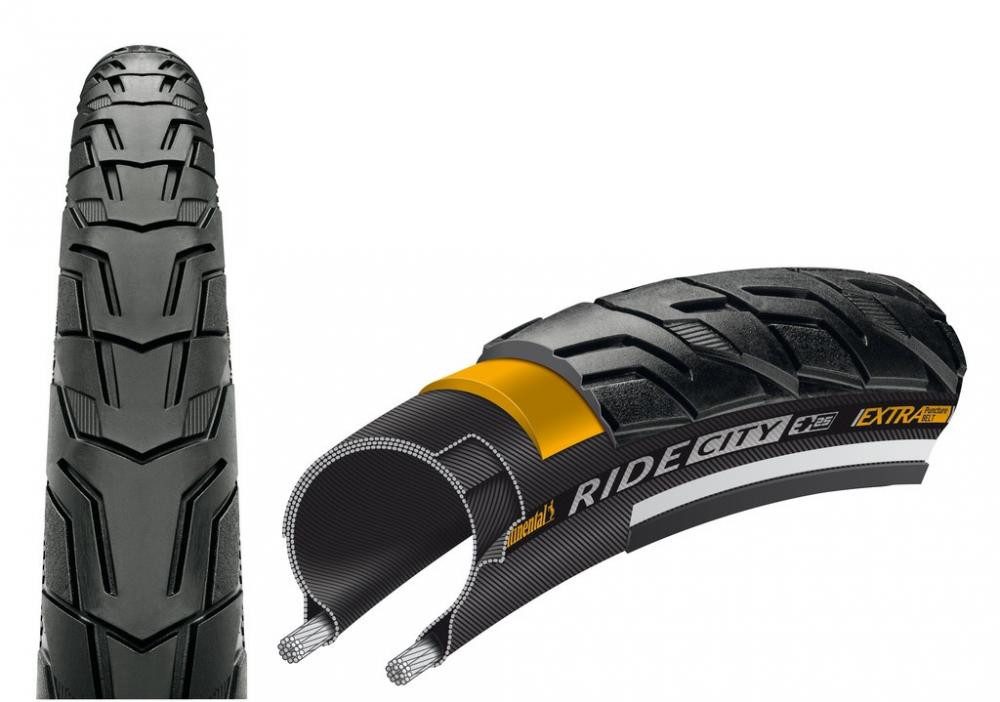 CONTINENTAL Fahrradreifen Continental Reifen Conti Ride City Draht 28x1.60 Zoll 42-622 schwarz/s