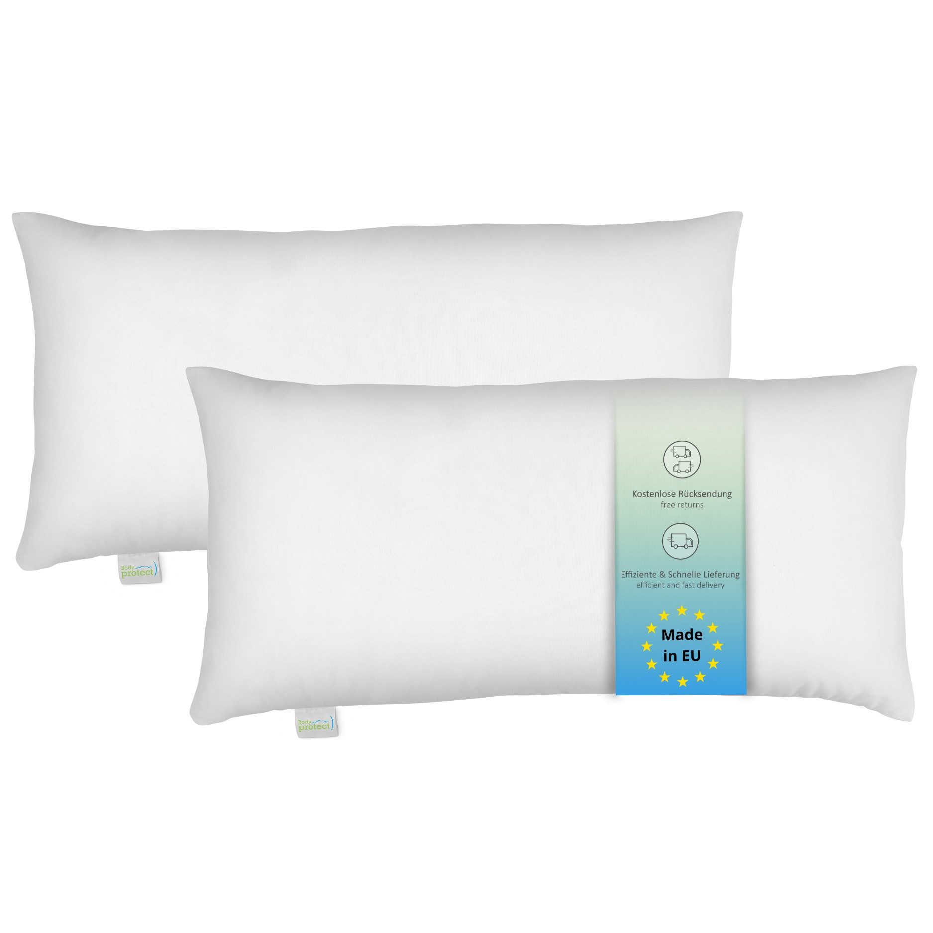 Bodyprotect Kopfkissen ECOLine, Füllung: 100% Polyester, Bezug: 100% Mikrofaser, Seitenschläfer, Rückenschläfer, Bauchschläfer, softes, allergikerfreundliches Material, hochwertig und anschmiegsam